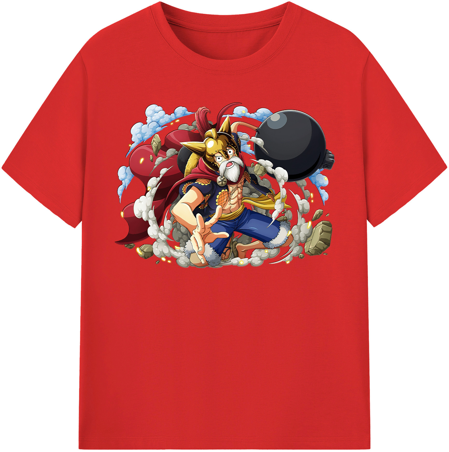 ワンピース モンキー・D・ルフィ ONE PIECE Monkey D. Luffy 綿100％半袖Tシャツ（フロントプリント）