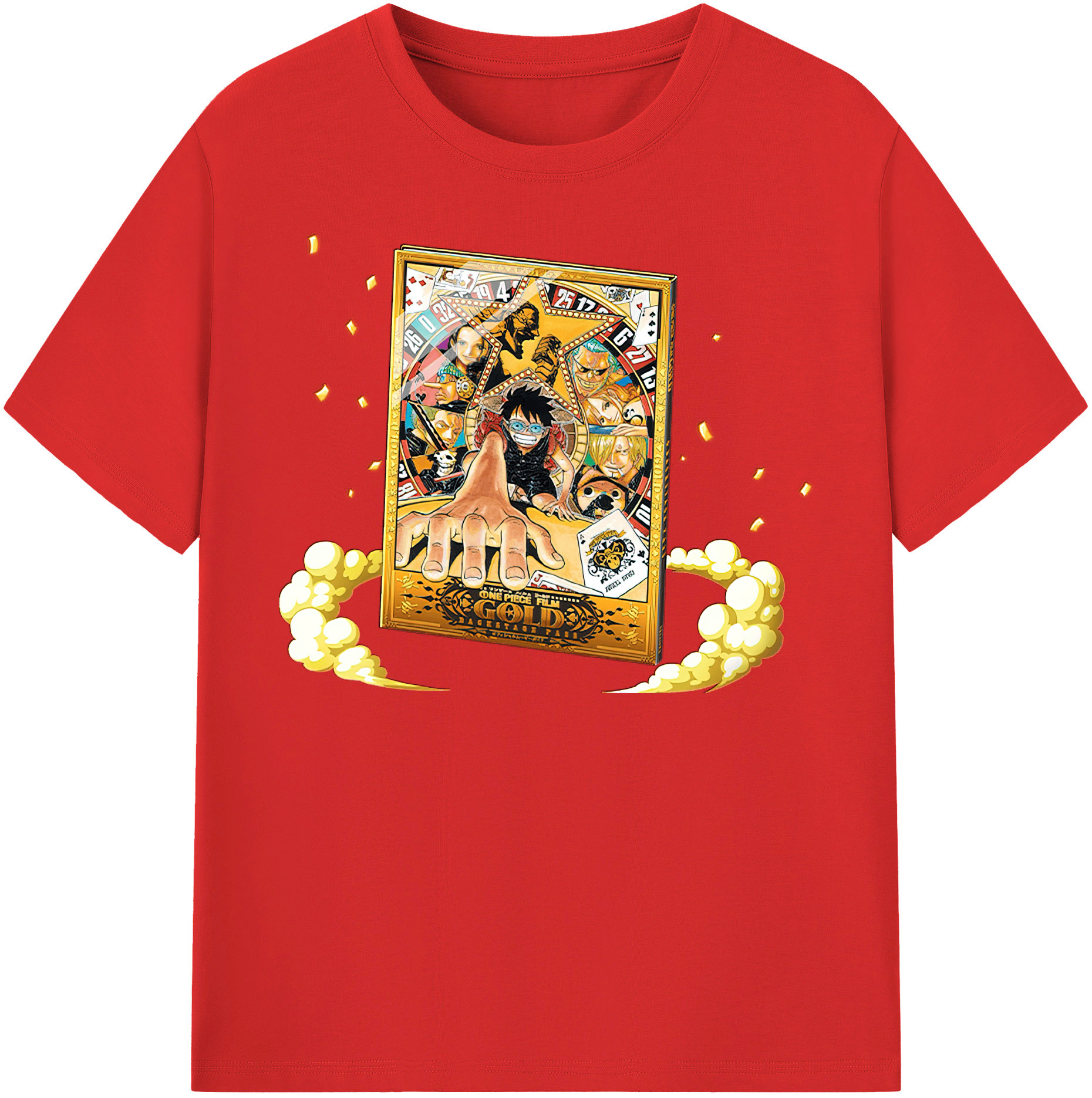 ワンピース モンキー・D・ルフィ ONE PIECE Monkey D. Luffy 綿100％半袖Tシャツ（フロントプリント）