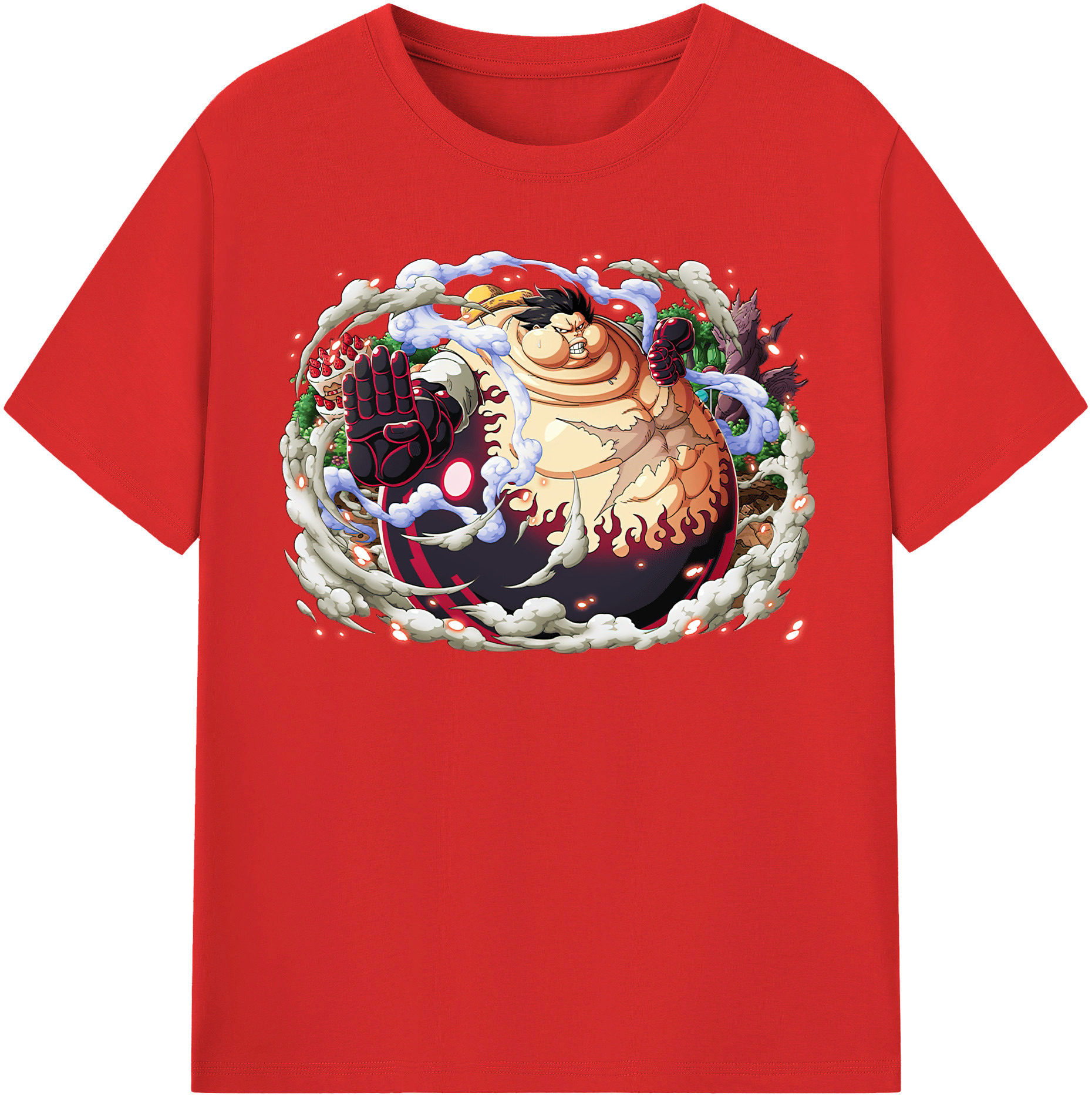 ワンピース モンキー・D・ルフィ ONE PIECE Monkey D. Luffy 綿100％半袖Tシャツ（フロントプリント）