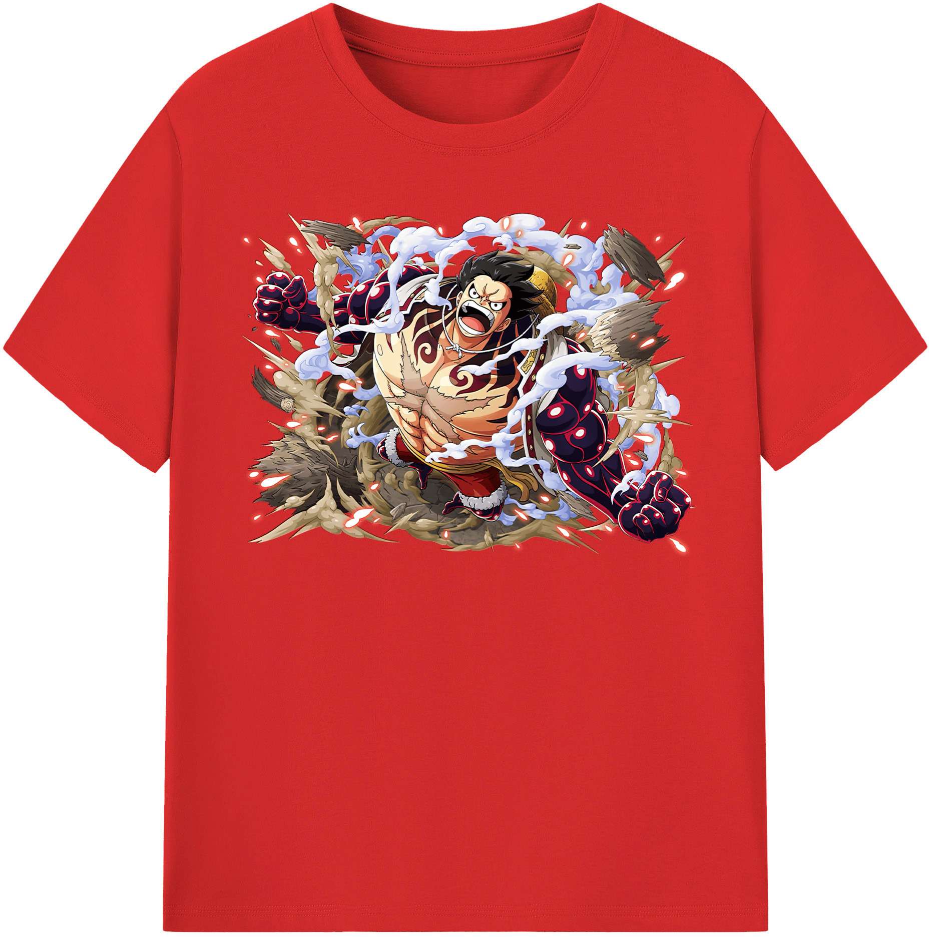 ワンピース モンキー・D・ルフィ ONE PIECE Monkey D. Luffy 綿100％半袖Tシャツ（フロントプリント）