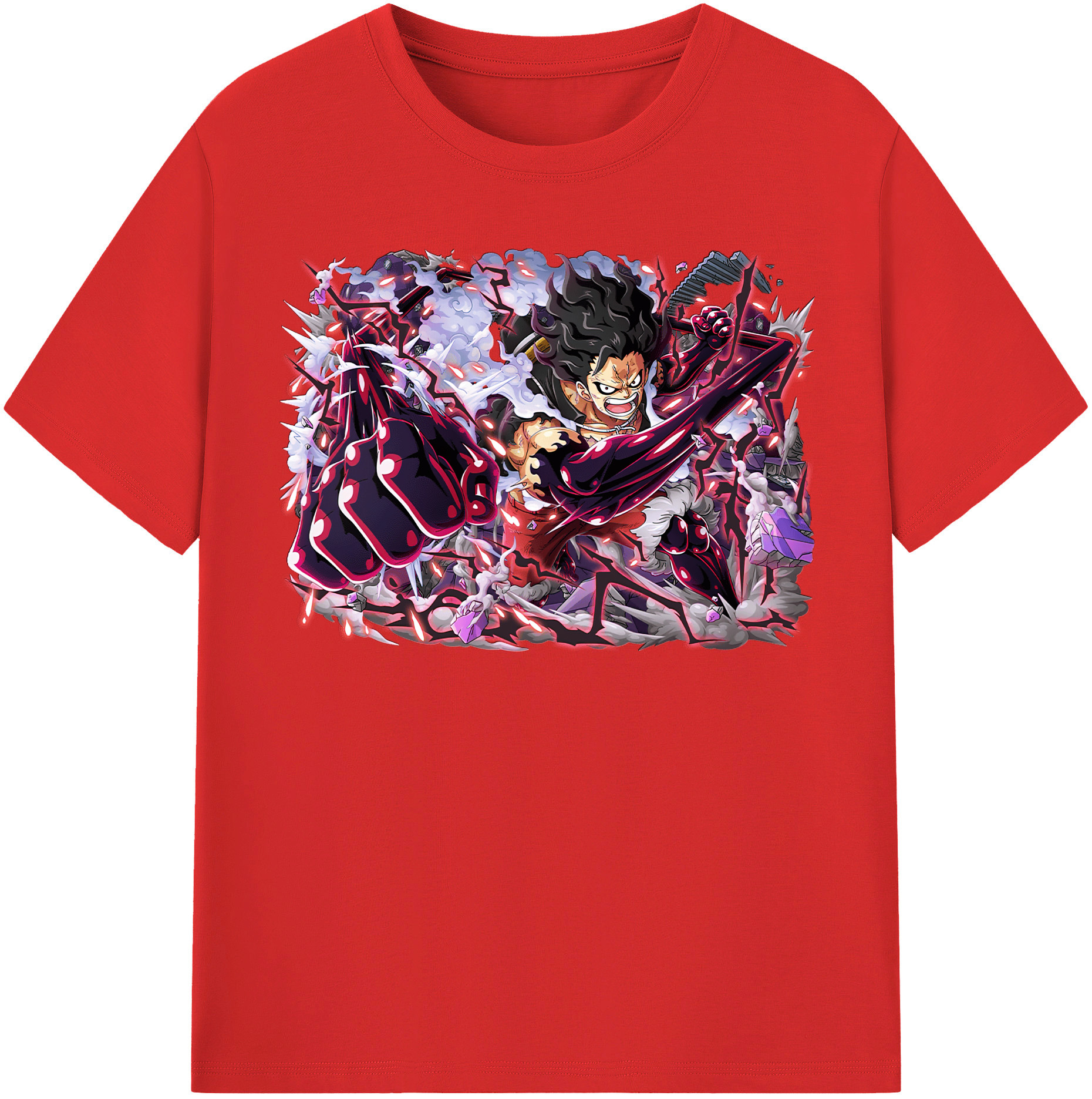 ワンピース モンキー・D・ルフィ ONE PIECE Monkey D. Luffy 綿100％半袖Tシャツ（フロントプリント）