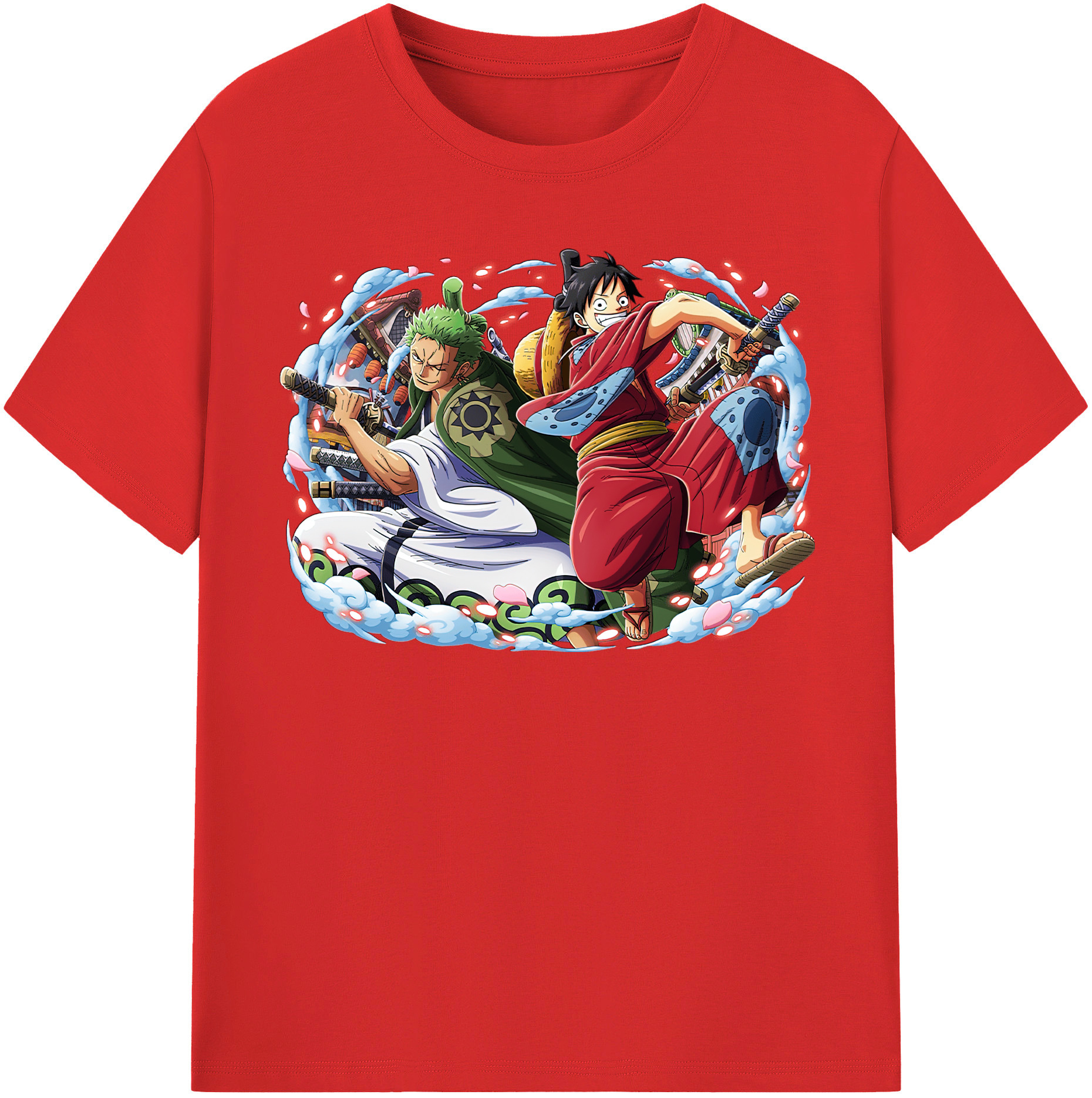 ワンピース モンキー・D・ルフィ ONE PIECE Monkey D. Luffy 綿100％半袖Tシャツ（フロントプリント）