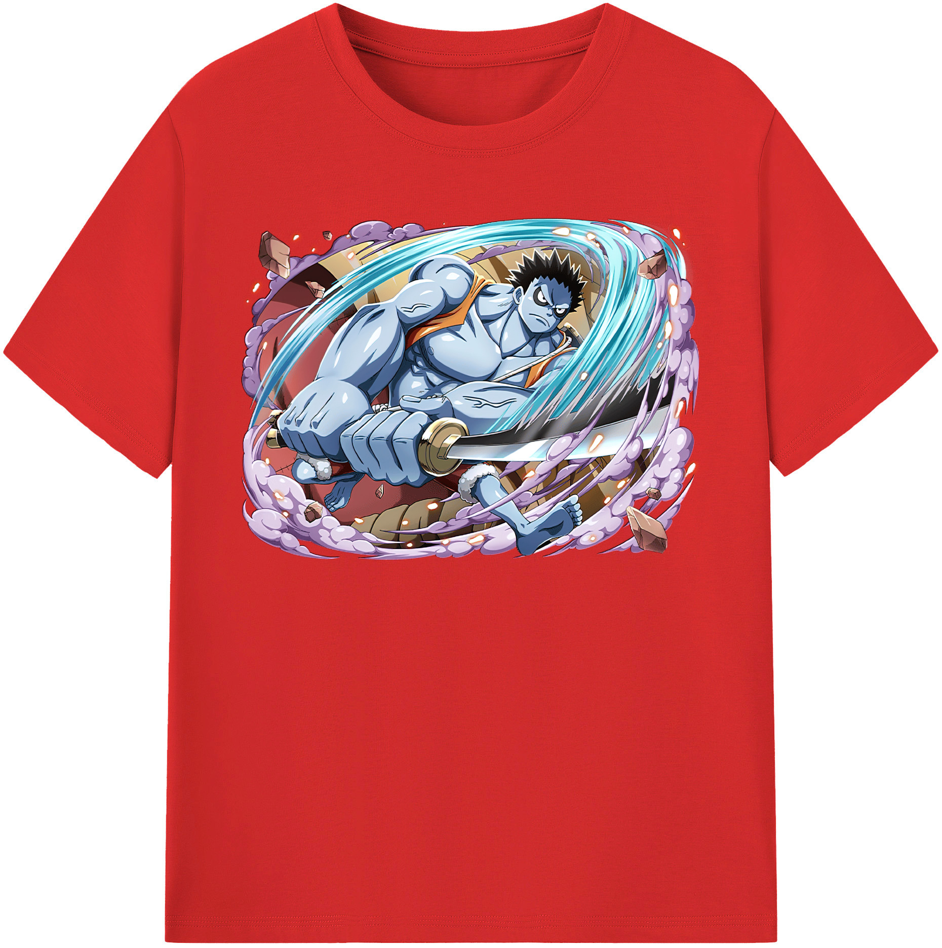 ワンピース モンキー・D・ルフィ ONE PIECE Monkey D. Luffy 綿100％半袖Tシャツ（フロントプリント）