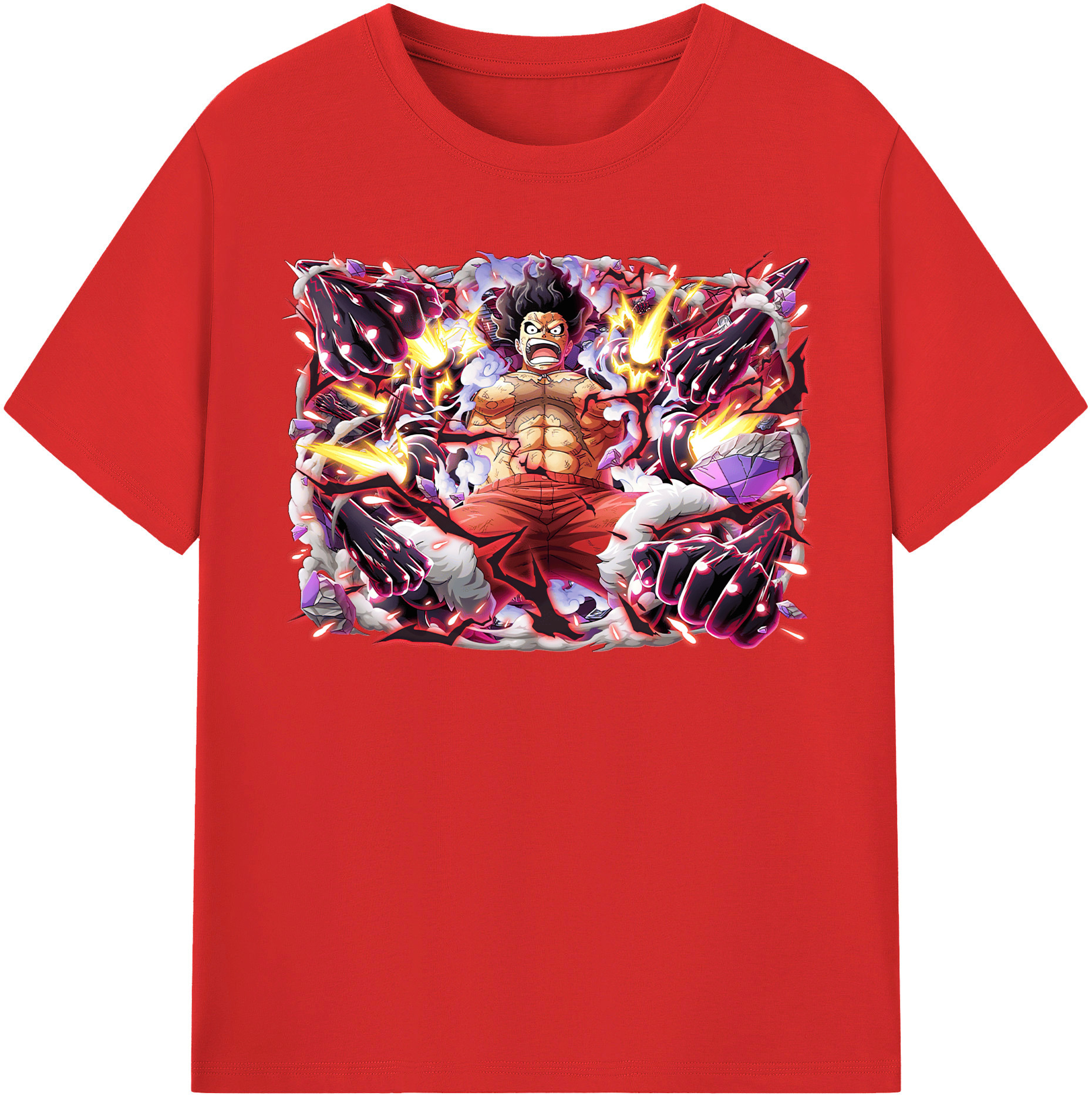 ワンピース モンキー・D・ルフィ ONE PIECE Monkey D. Luffy 綿100％半袖Tシャツ（フロントプリント）