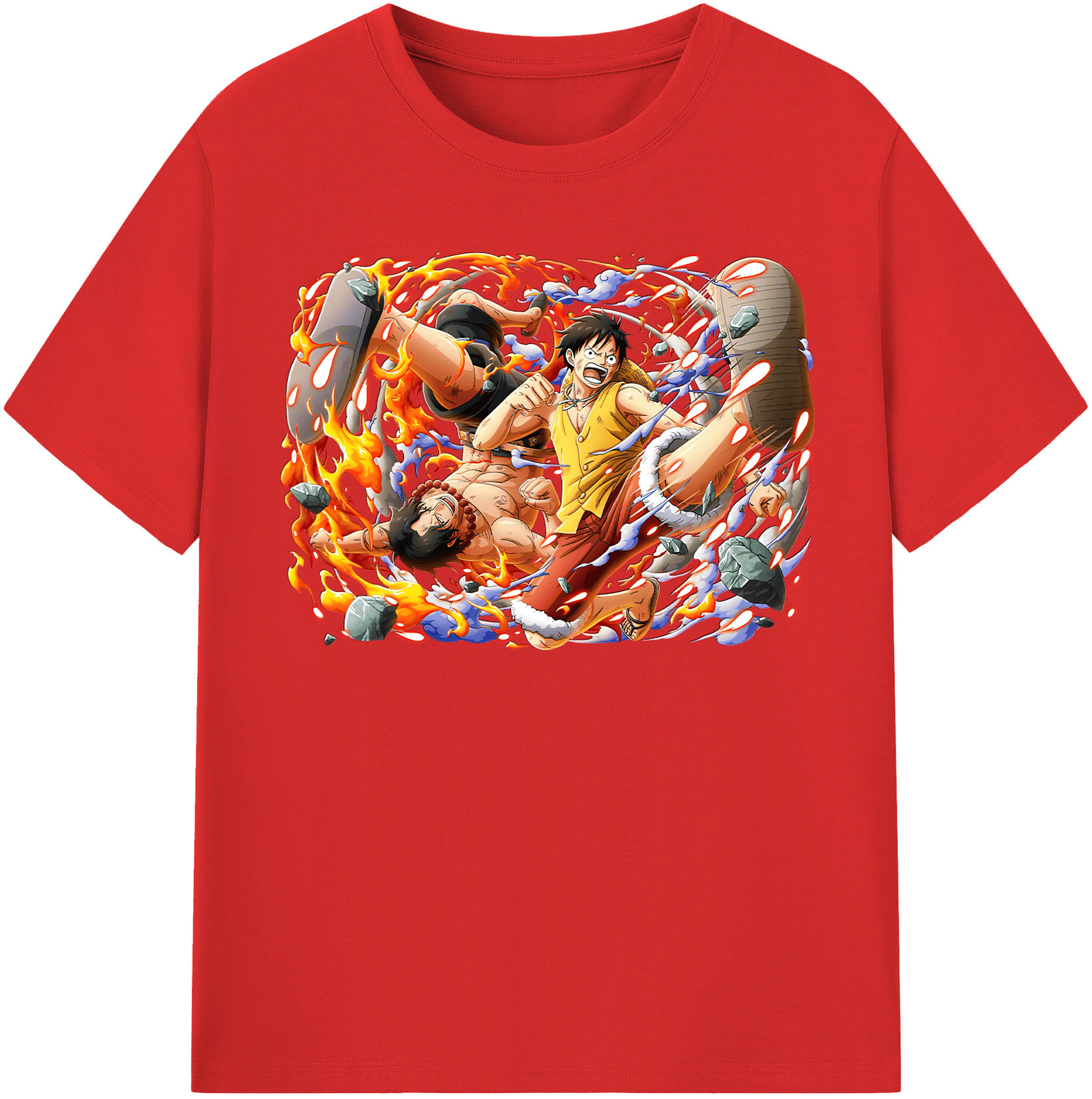 ワンピース モンキー・D・ルフィ ONE PIECE Monkey D. Luffy 綿100％半袖Tシャツ（フロントプリント）