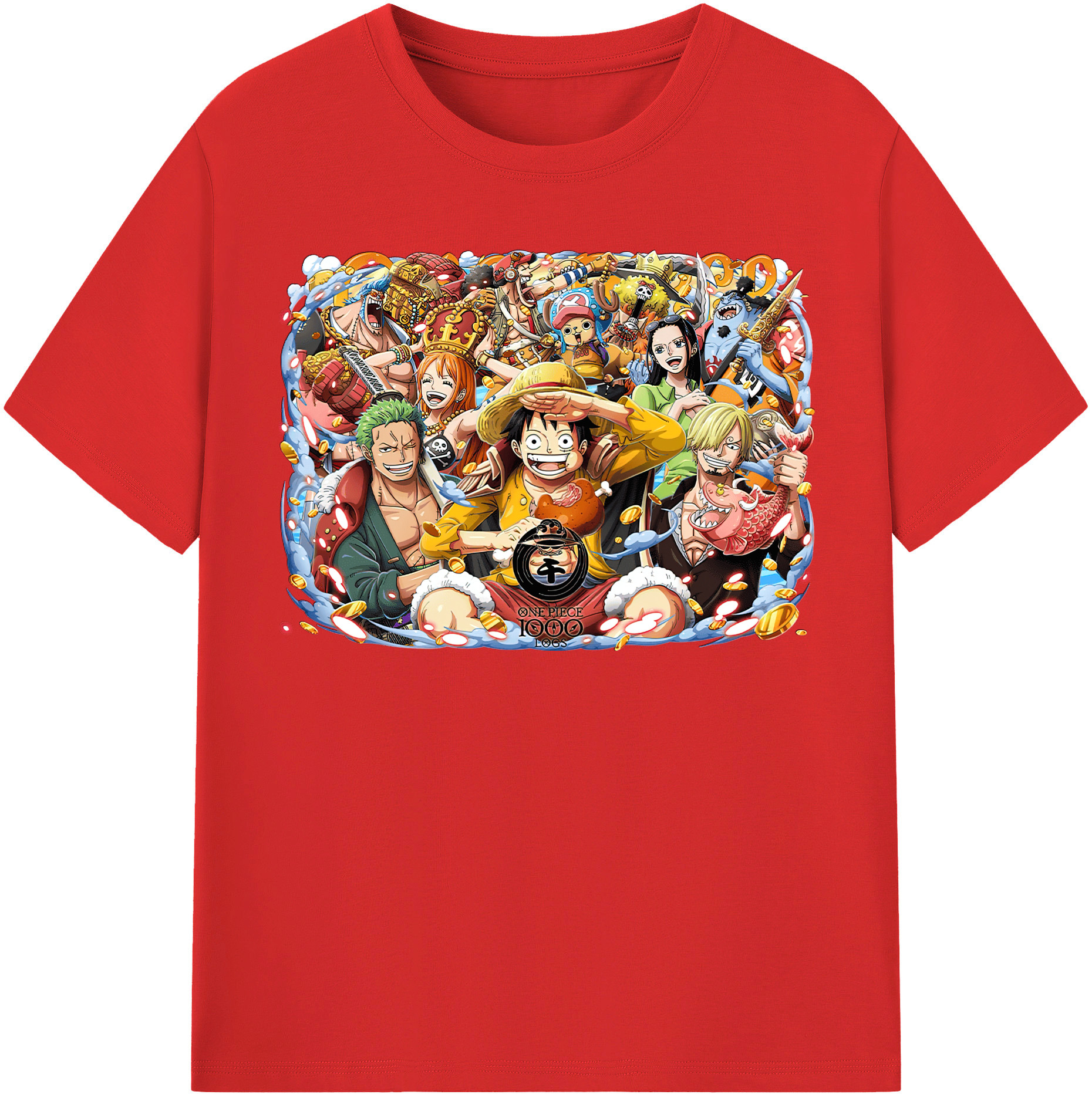 ワンピース モンキー・D・ルフィ ONE PIECE Monkey D. Luffy 綿100％半袖Tシャツ（フロントプリント）