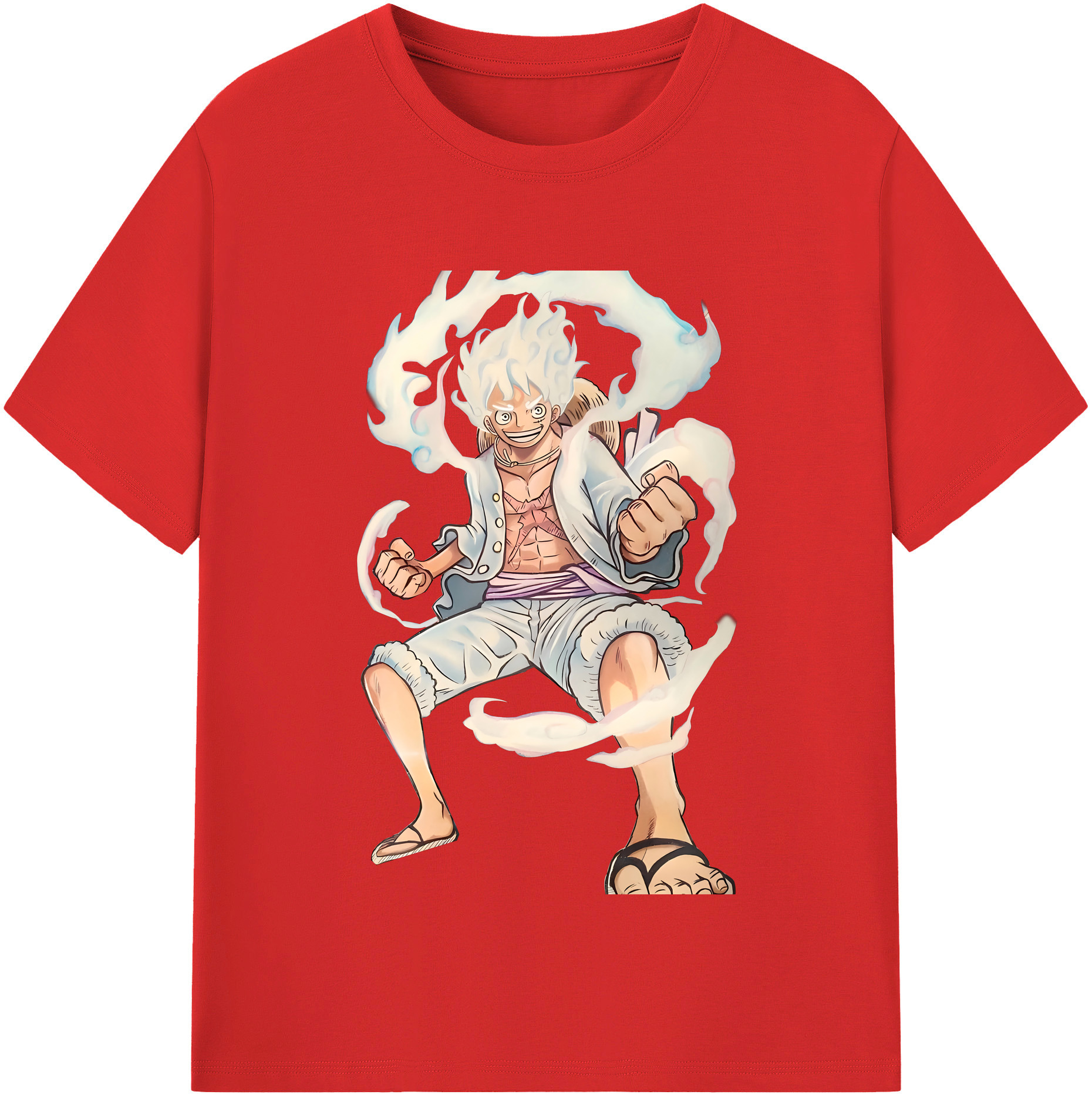 ワンピース モンキー・D・ルフィ ONE PIECE Monkey D. Luffy 綿100％半袖Tシャツ（フロントプリント）