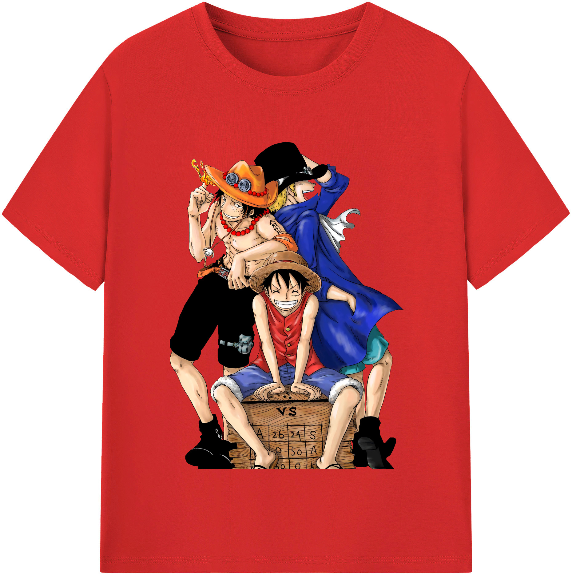 ワンピース モンキー・D・ルフィ ONE PIECE Monkey D. Luffy 綿100％半袖Tシャツ（フロントプリント）