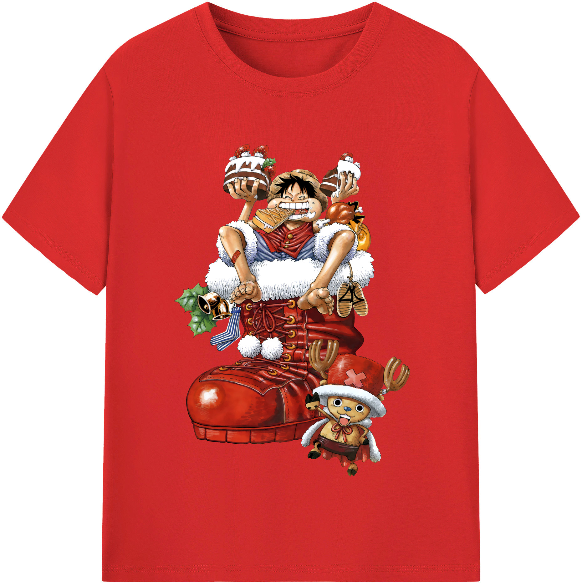 ワンピース モンキー・D・ルフィ ONE PIECE Monkey D. Luffy 綿100％半袖Tシャツ（フロントプリント）