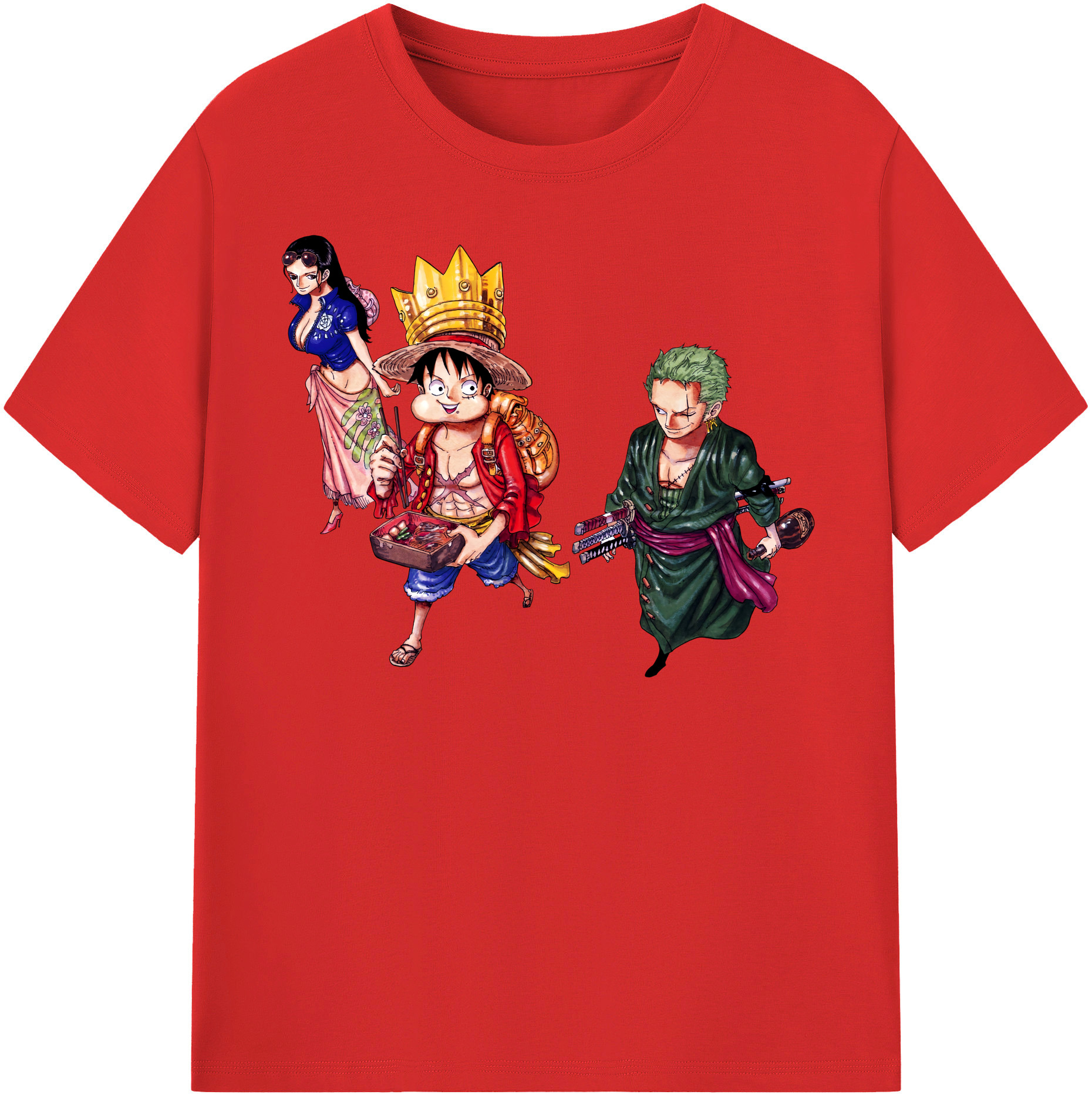 ワンピース モンキー・D・ルフィ ONE PIECE Monkey D. Luffy 綿100％半袖Tシャツ（フロントプリント）