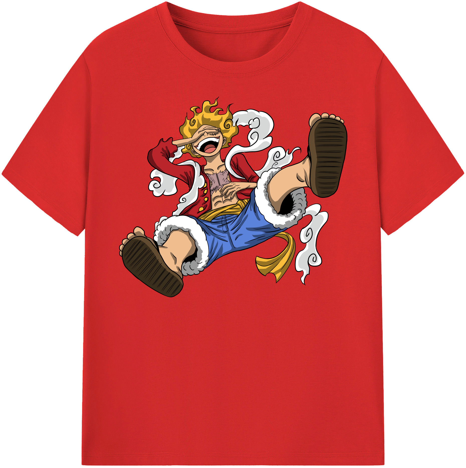 ワンピース モンキー・D・ルフィ ONE PIECE Monkey D. Luffy 綿100％半袖Tシャツ（フロントプリント）