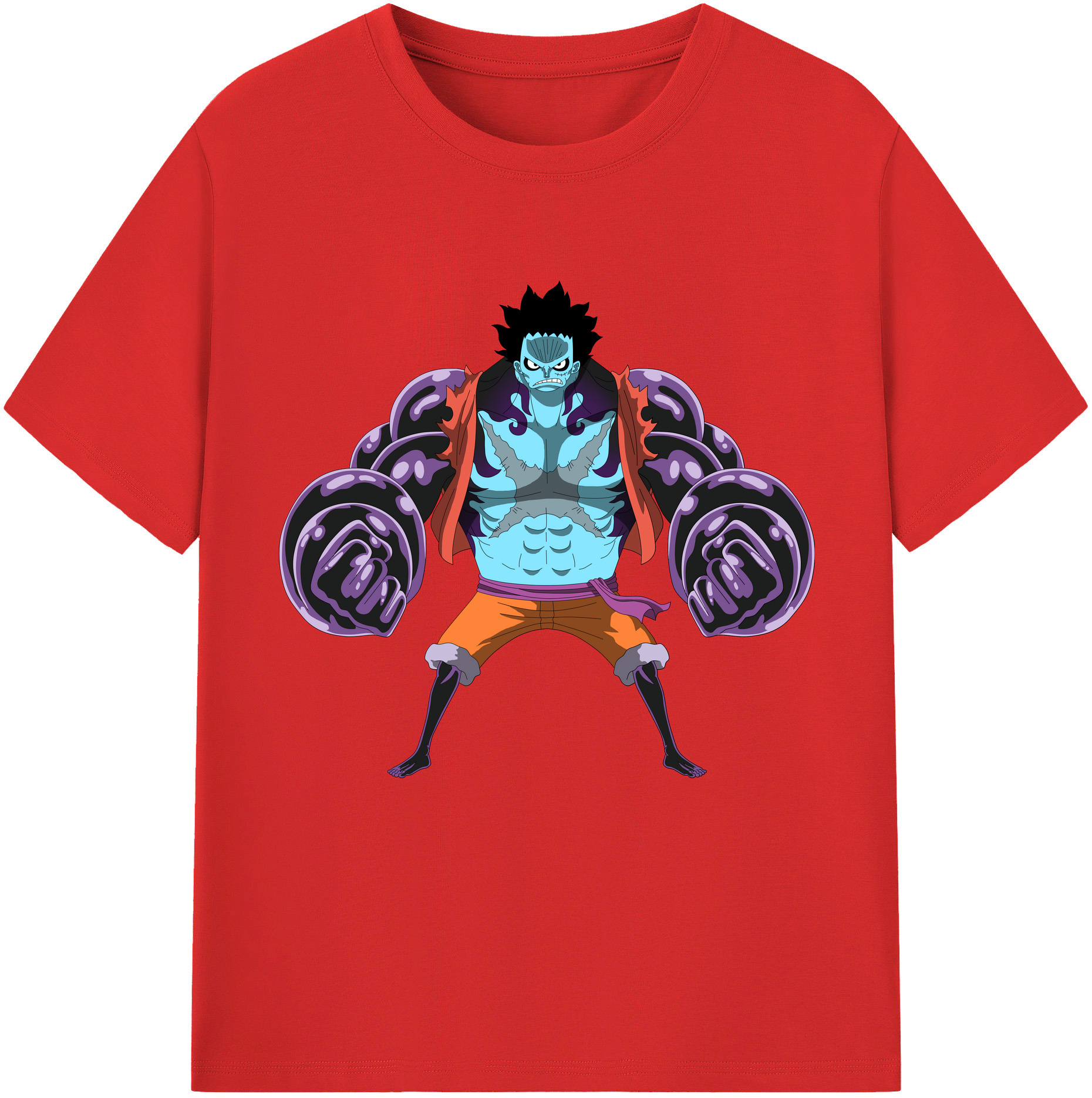 ワンピース モンキー・D・ルフィ ONE PIECE Monkey D. Luffy 綿100％半袖Tシャツ（フロントプリント）