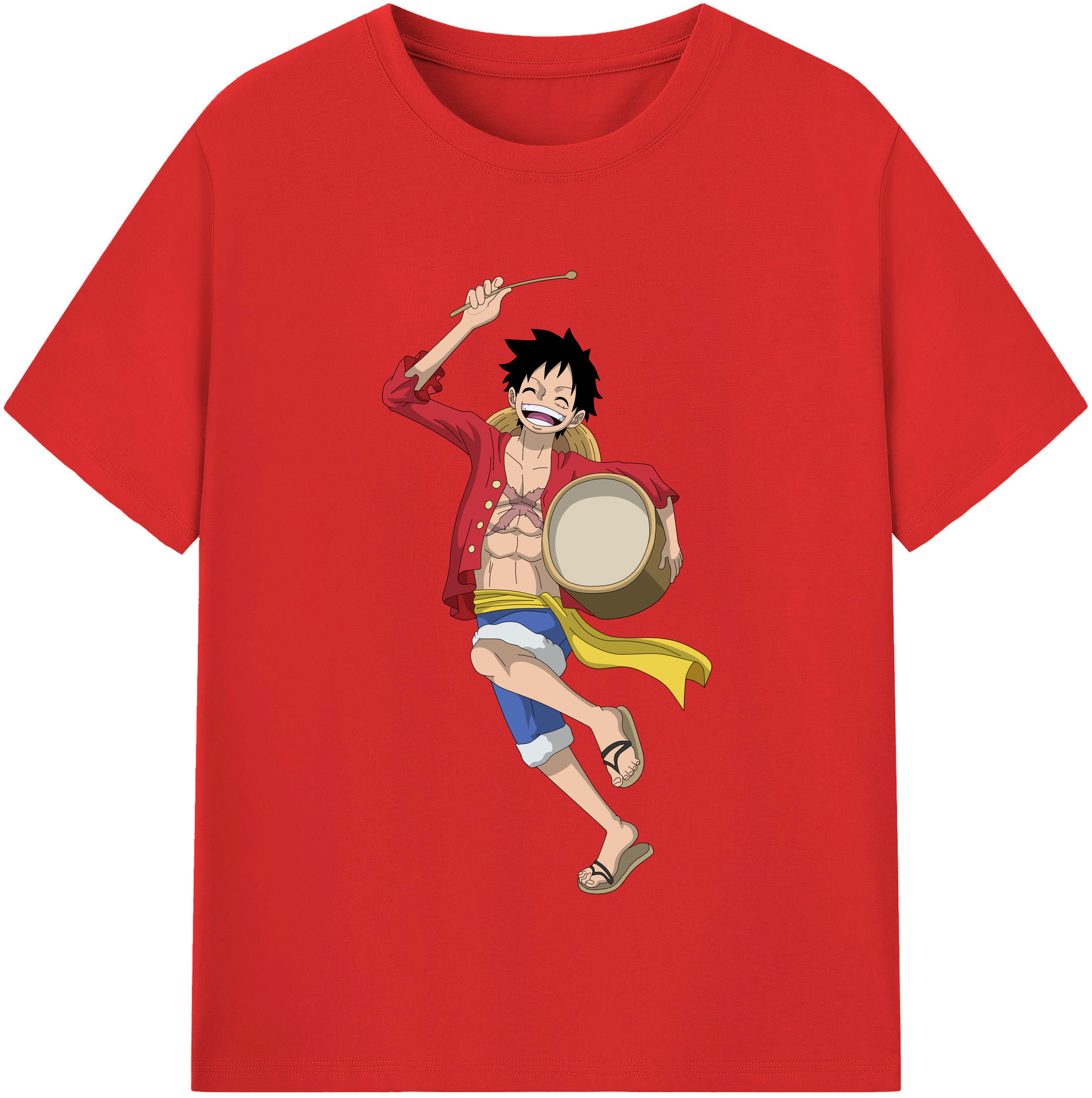 ワンピース モンキー・D・ルフィ ONE PIECE Monkey D. Luffy 綿100％半袖Tシャツ（フロントプリント）