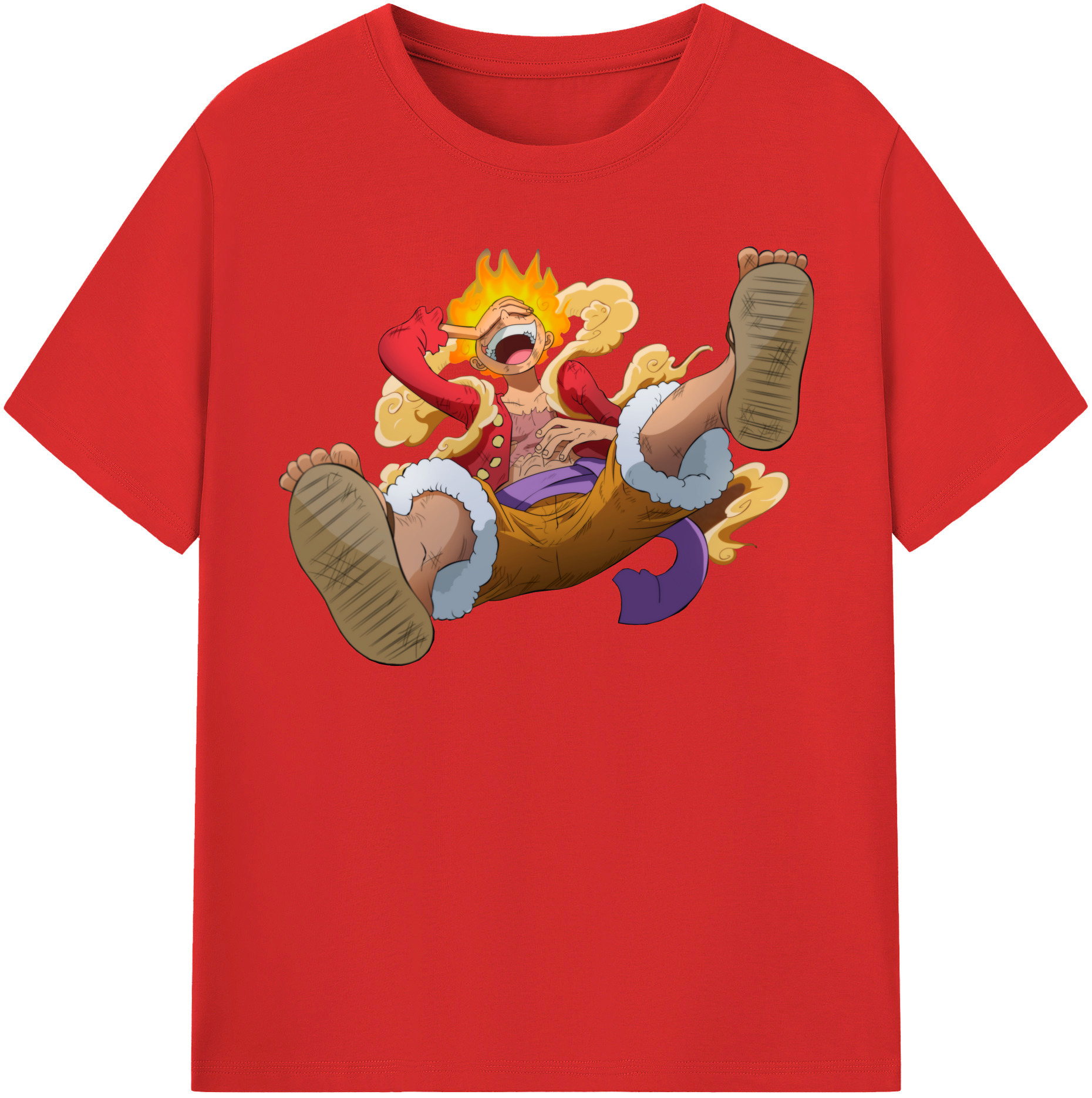 ワンピース モンキー・D・ルフィ ONE PIECE Monkey D. Luffy 綿100％半袖Tシャツ（フロントプリント）