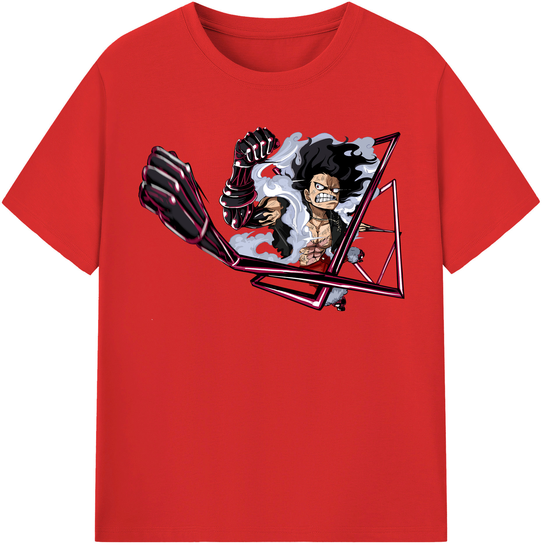 ワンピース モンキー・D・ルフィ ONE PIECE Monkey D. Luffy 綿100％半袖Tシャツ（フロントプリント）