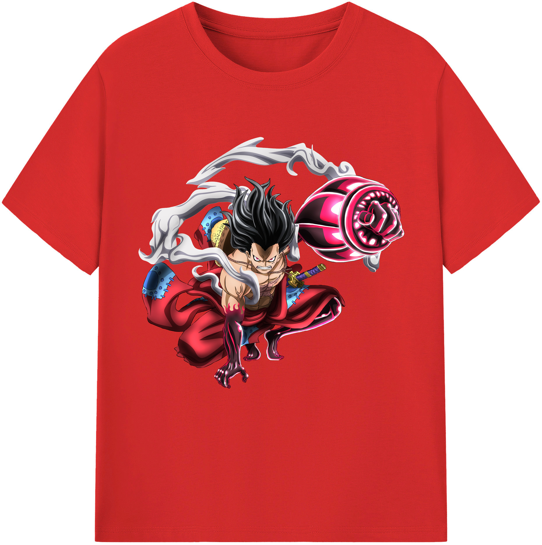 ワンピース モンキー・D・ルフィ ONE PIECE Monkey D. Luffy 綿100％半袖Tシャツ（フロントプリント）