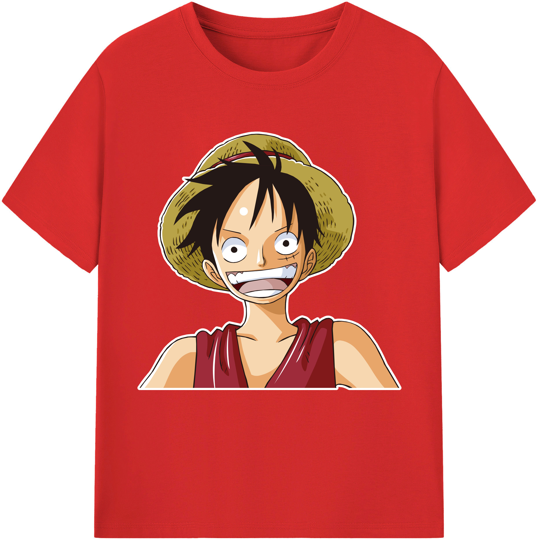 ワンピース モンキー・D・ルフィ ONE PIECE Monkey D. Luffy 綿100％半袖Tシャツ（フロントプリント）