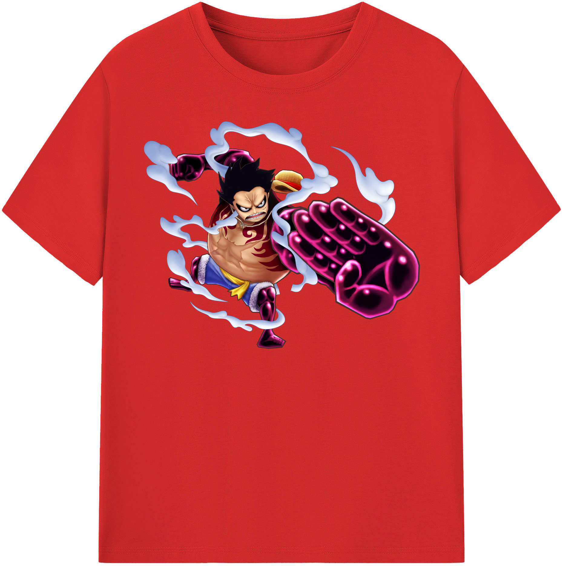 ワンピース モンキー・D・ルフィ ONE PIECE Monkey D. Luffy 綿100％半袖Tシャツ（フロントプリント）