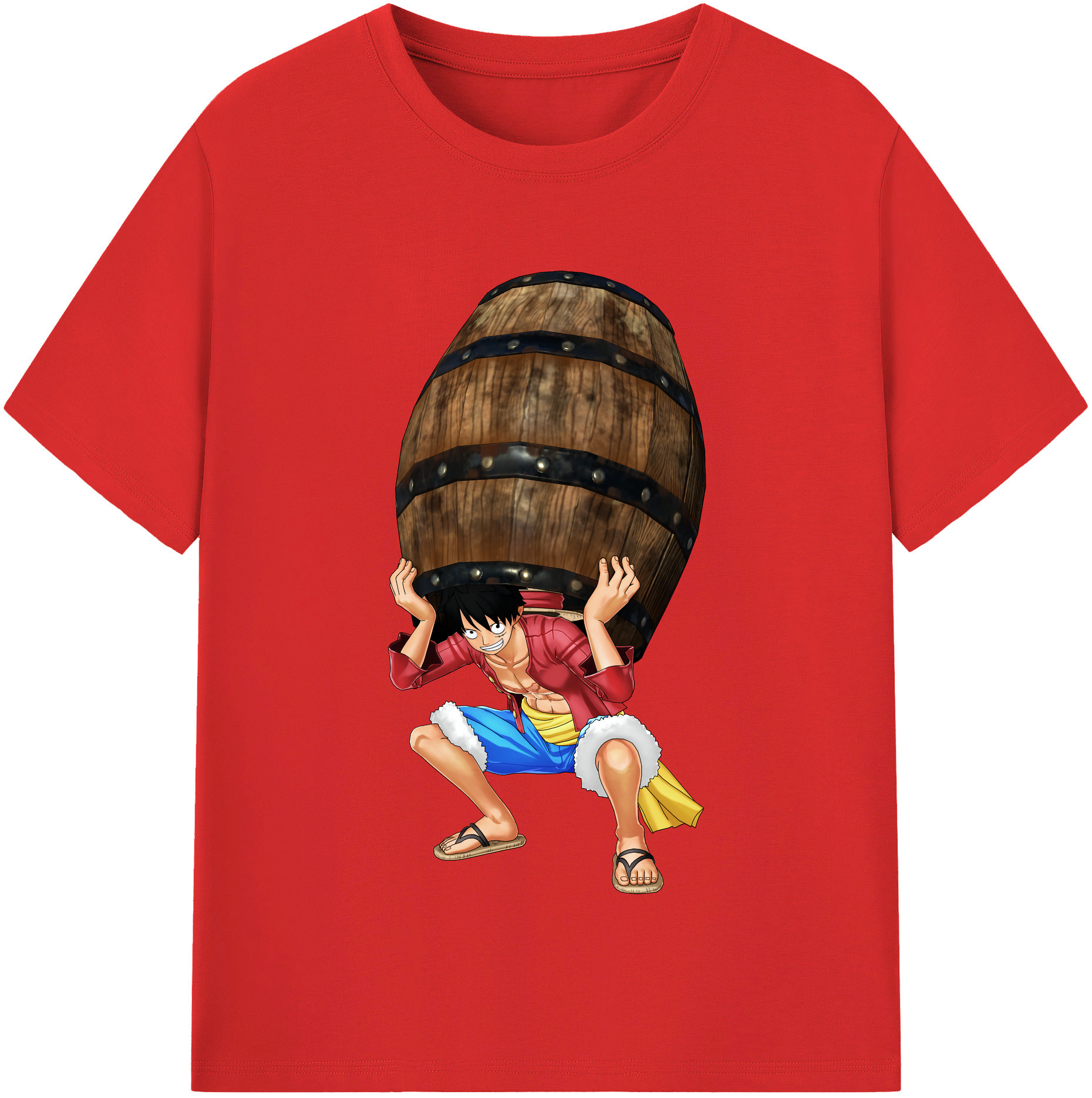 ワンピース モンキー・D・ルフィ ONE PIECE Monkey D. Luffy 綿100％半袖Tシャツ（フロントプリント）