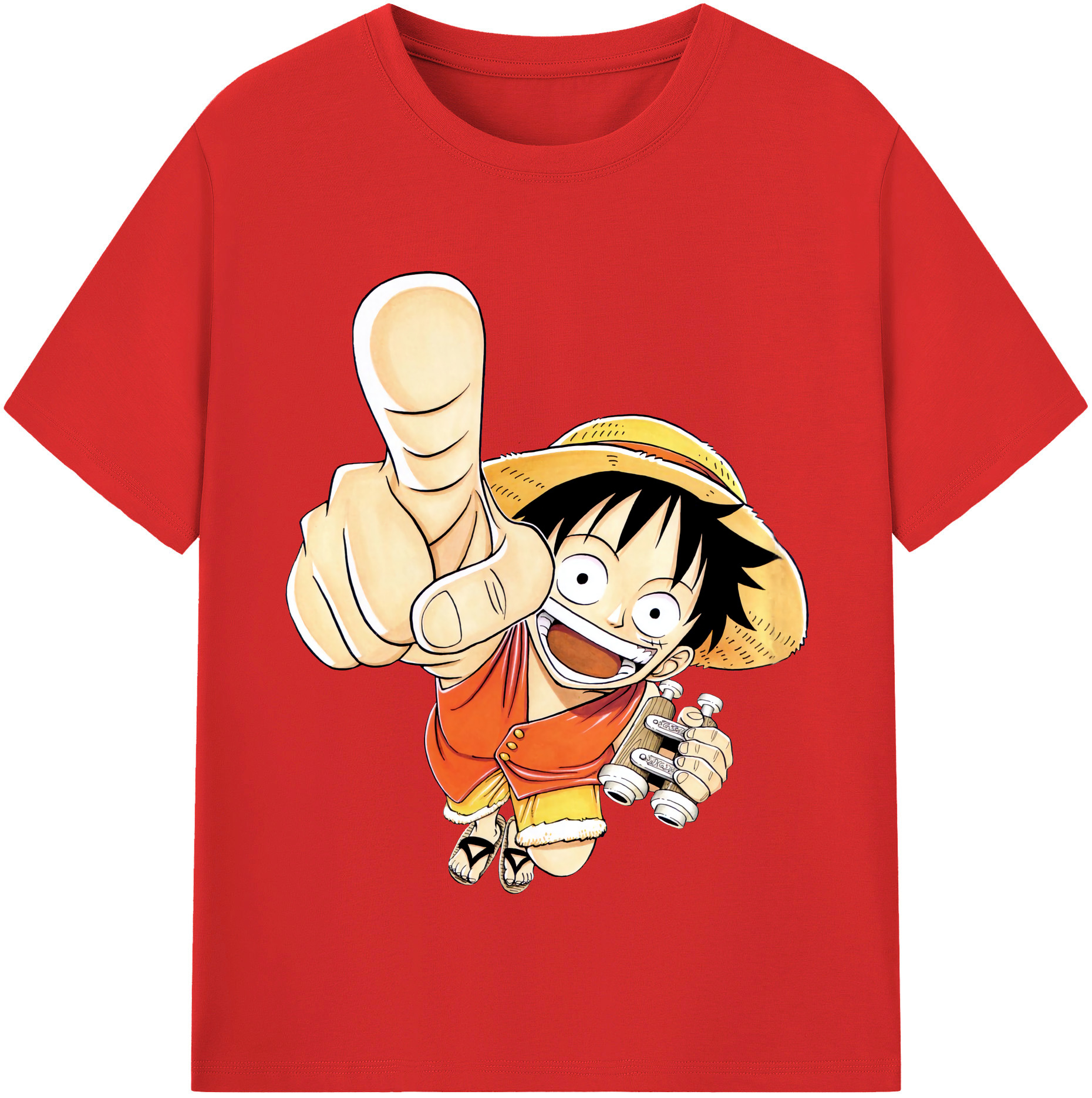ワンピース モンキー・D・ルフィ ONE PIECE Monkey D. Luffy 綿100％半袖Tシャツ（フロントプリント）