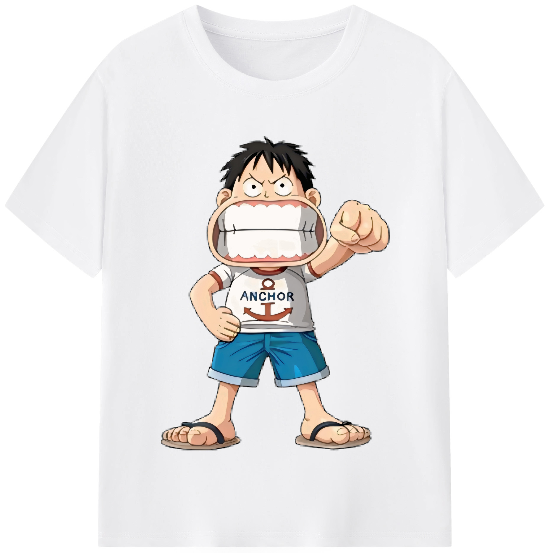 ワンピース モンキー・D・ルフィ ONE PIECE Monkey D. Luffy 綿100％半袖Tシャツ（フロントプリント）