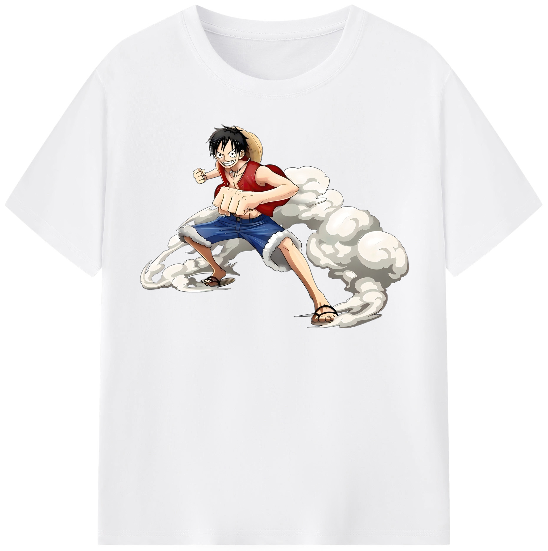 ワンピース モンキー・D・ルフィ ONE PIECE Monkey D. Luffy 綿100％半袖Tシャツ（フロントプリント）