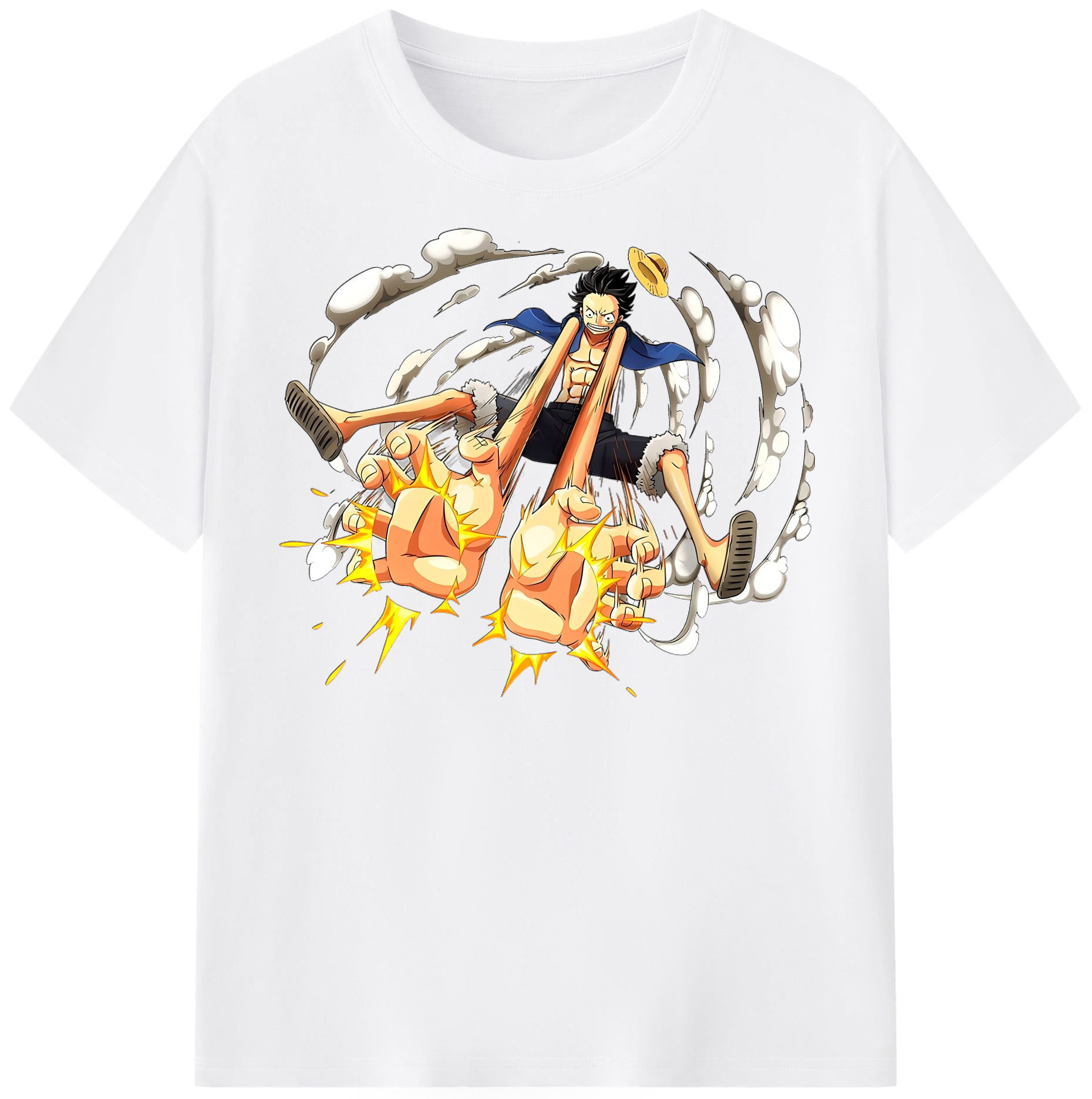 ワンピース モンキー・D・ルフィ ONE PIECE Monkey D. Luffy 綿100％半袖Tシャツ（フロントプリント）
