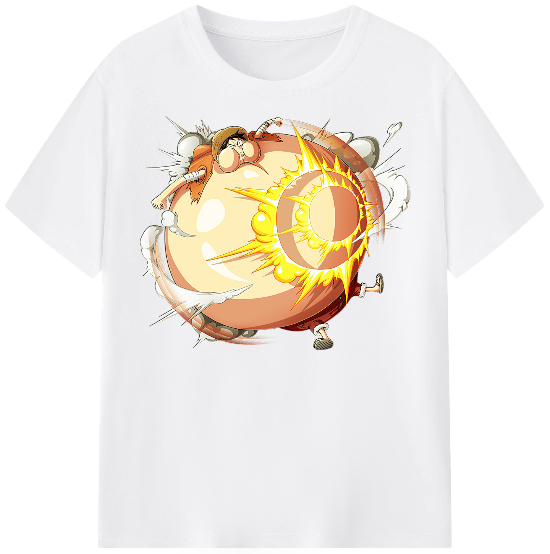 ワンピース モンキー・D・ルフィ ONE PIECE Monkey D. Luffy 綿100％半袖Tシャツ（フロントプリント）