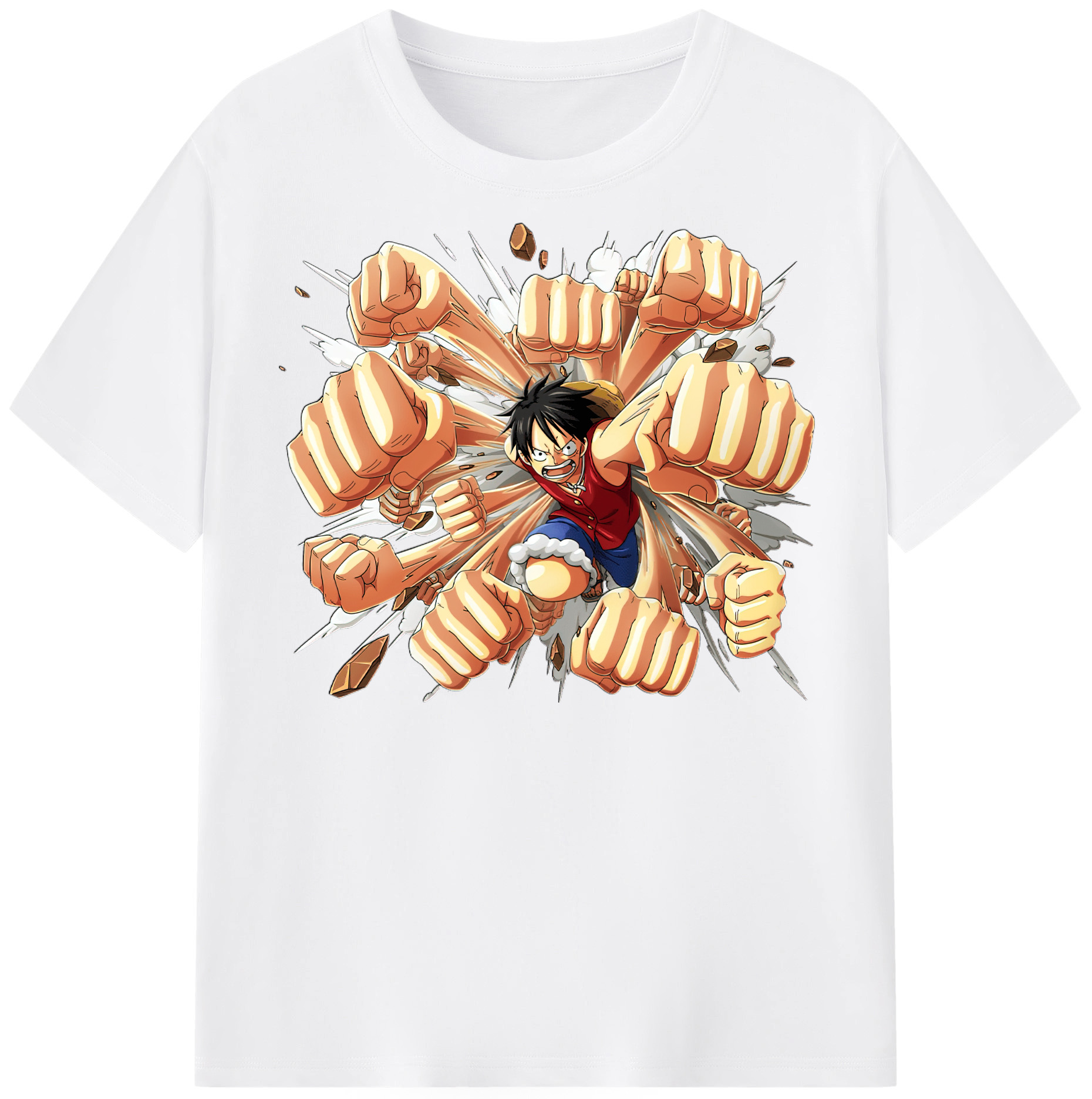 ワンピース モンキー・D・ルフィ ONE PIECE Monkey D. Luffy 綿100％半袖Tシャツ（フロントプリント）