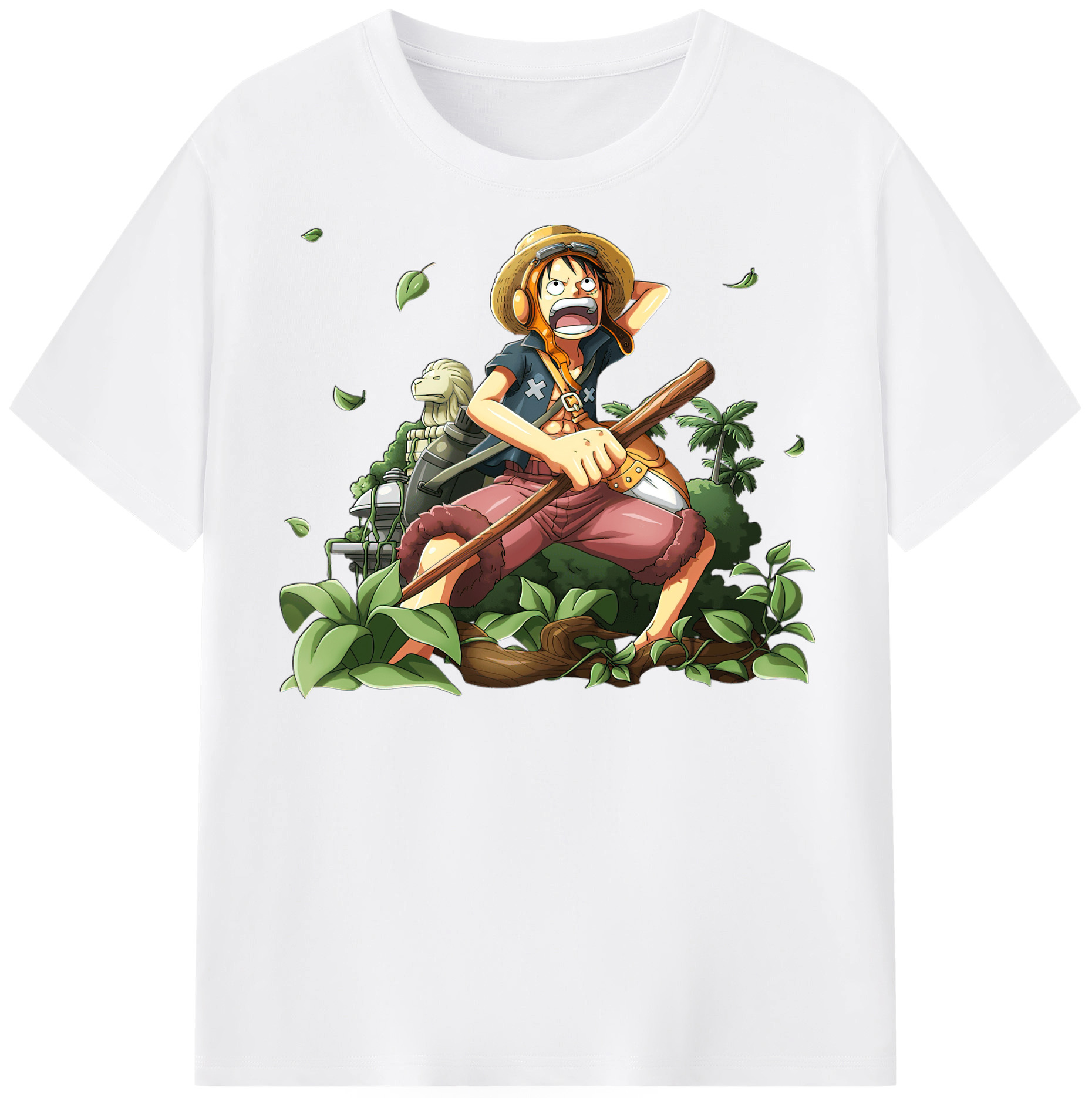 ワンピース モンキー・D・ルフィ ONE PIECE Monkey D. Luffy 綿100％半袖Tシャツ（フロントプリント）