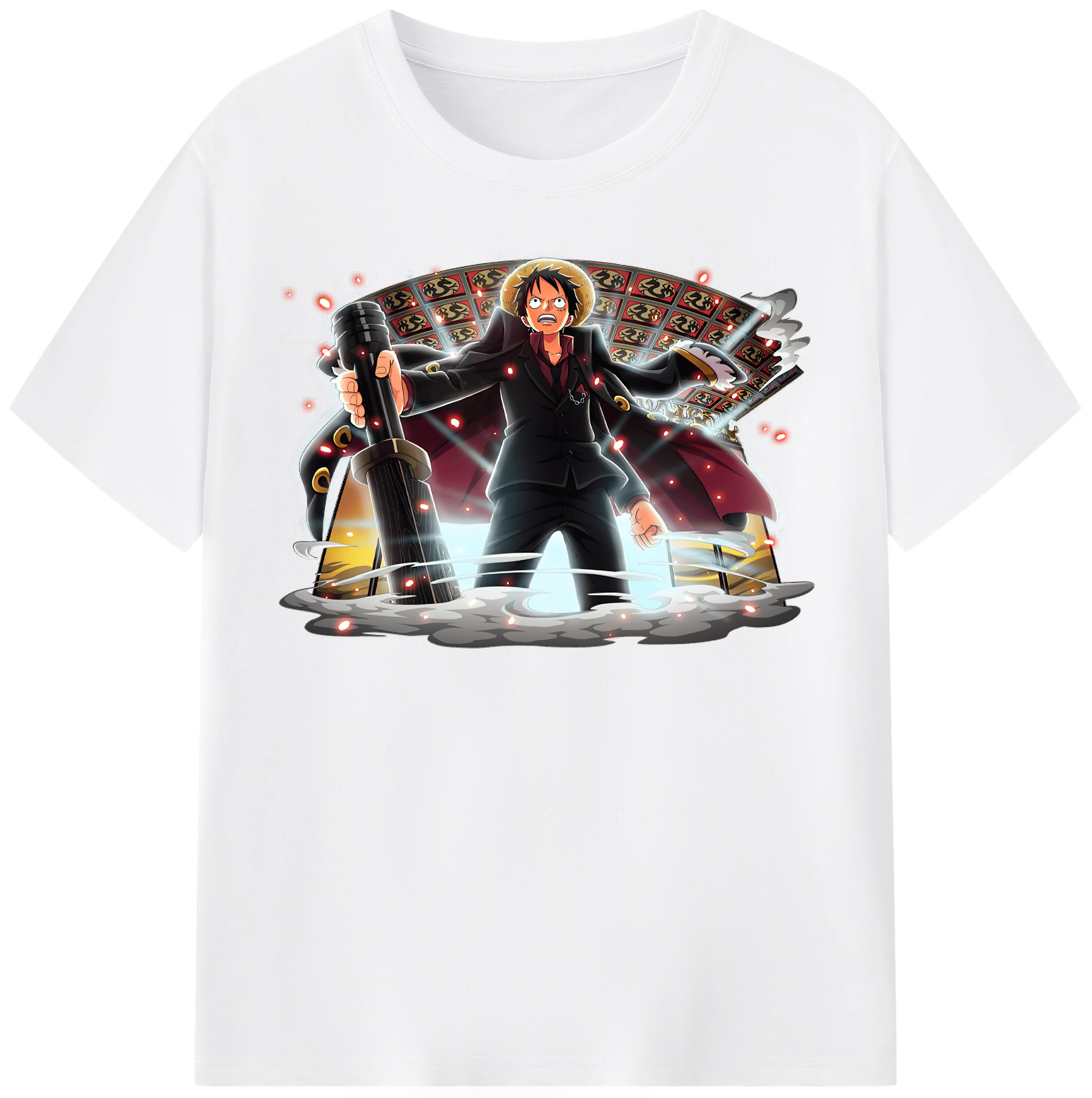 ワンピース モンキー・D・ルフィ ONE PIECE Monkey D. Luffy 綿100％半袖Tシャツ（フロントプリント）
