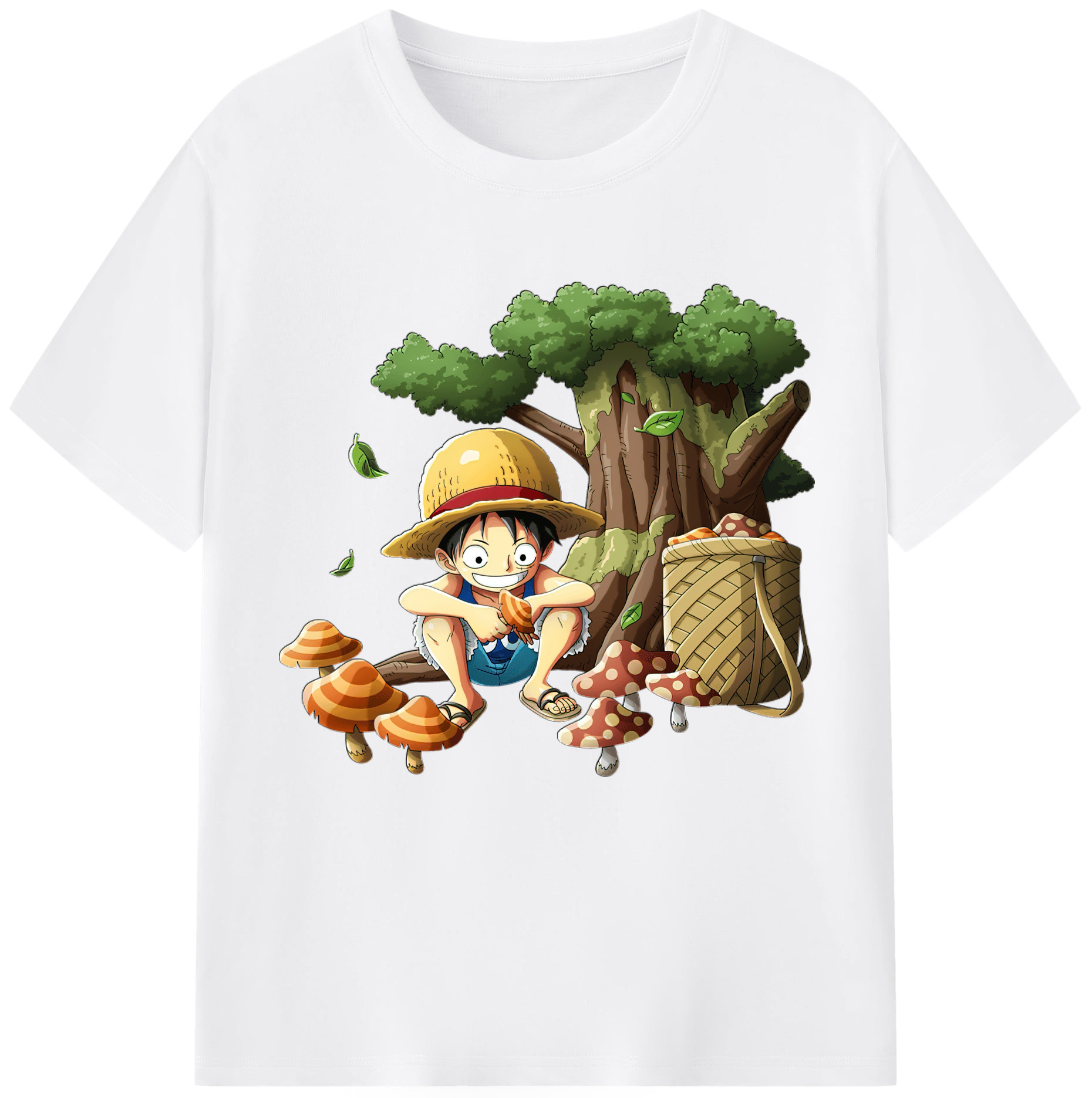 ワンピース モンキー・D・ルフィ ONE PIECE Monkey D. Luffy 綿100％半袖Tシャツ（フロントプリント）