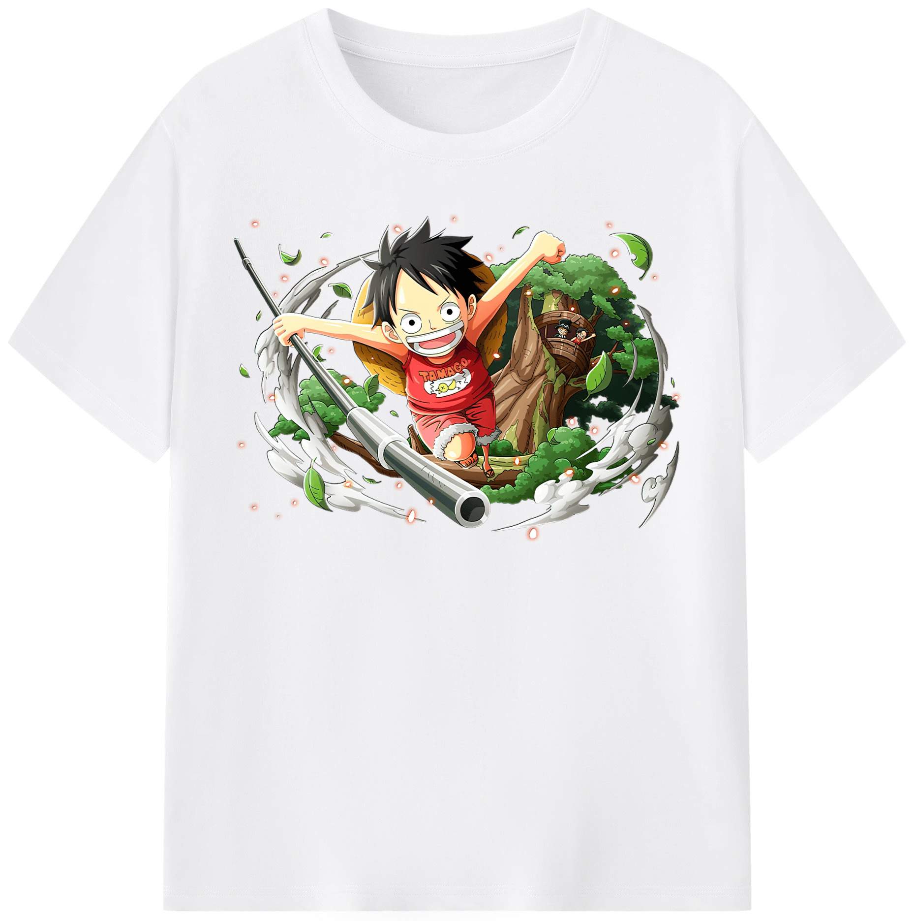 ワンピース モンキー・D・ルフィ ONE PIECE Monkey D. Luffy 綿100％半袖Tシャツ（フロントプリント）