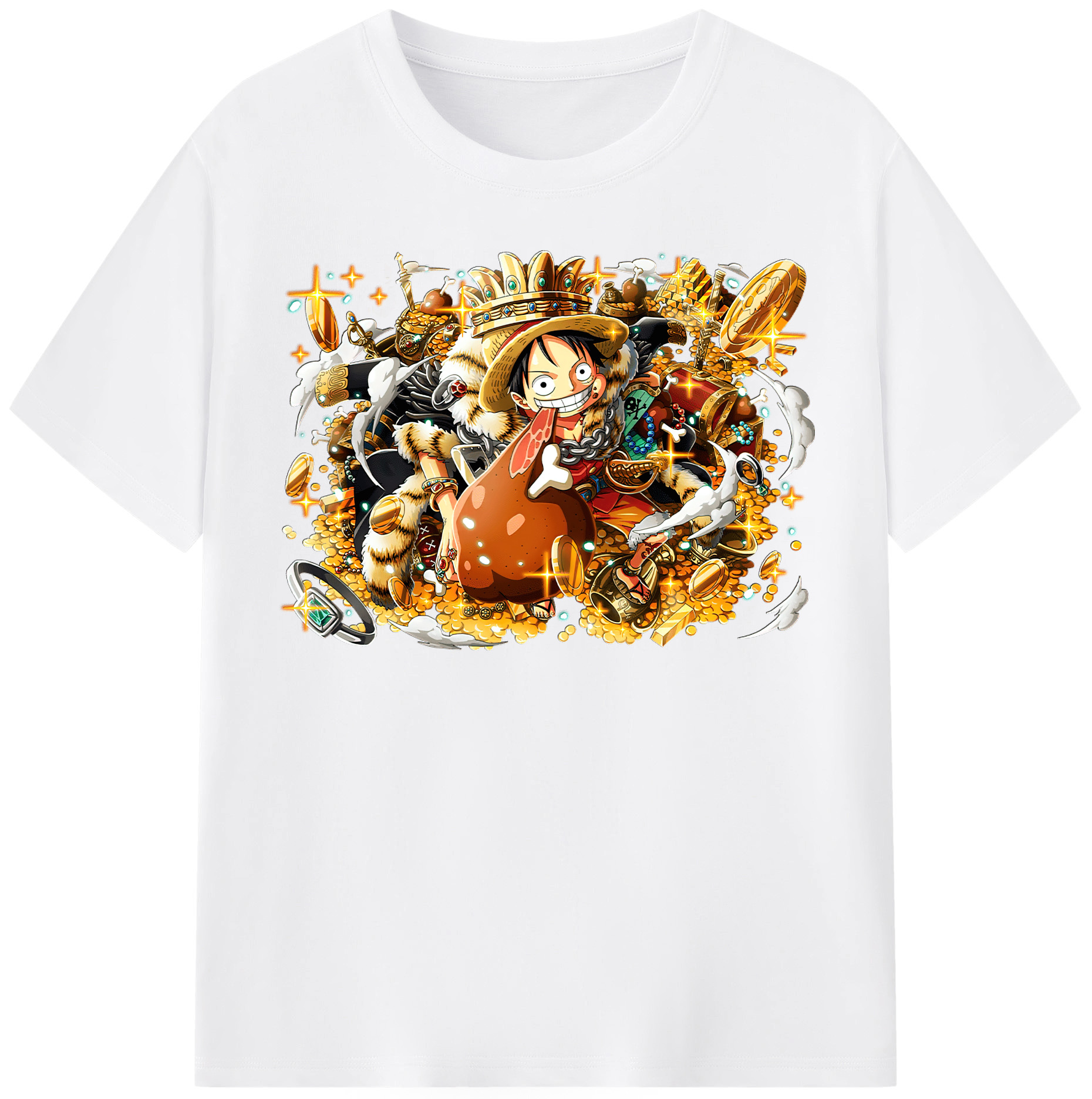 ワンピース モンキー・D・ルフィ ONE PIECE Monkey D. Luffy 綿100％半袖Tシャツ（フロントプリント）