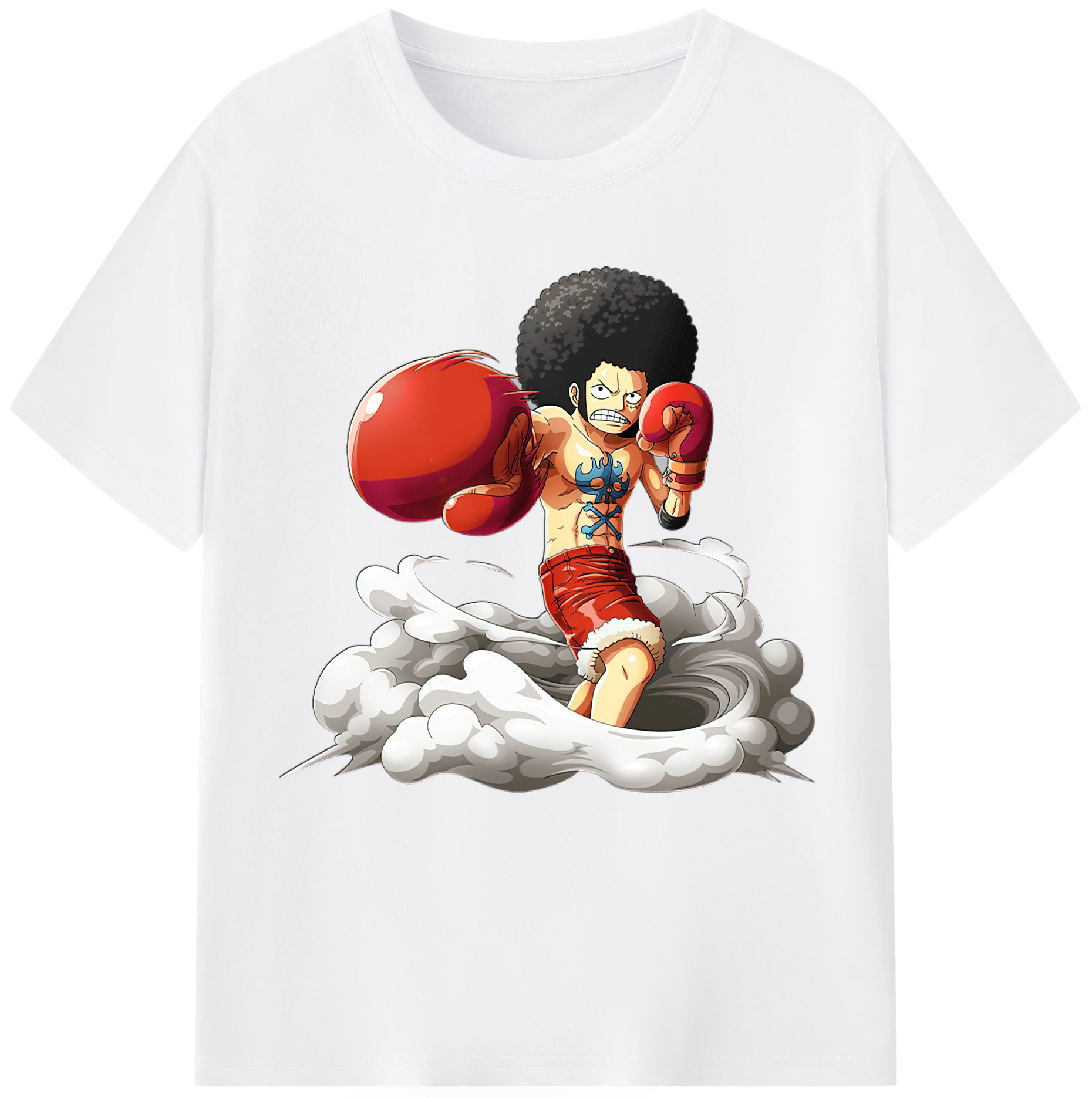 ワンピース モンキー・D・ルフィ ONE PIECE Monkey D. Luffy 綿100％半袖Tシャツ（フロントプリント）