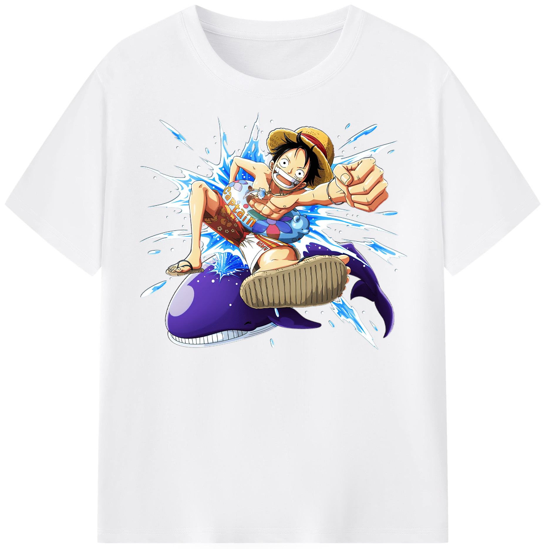 ワンピース モンキー・D・ルフィ ONE PIECE Monkey D. Luffy 綿100％半袖Tシャツ（フロントプリント）