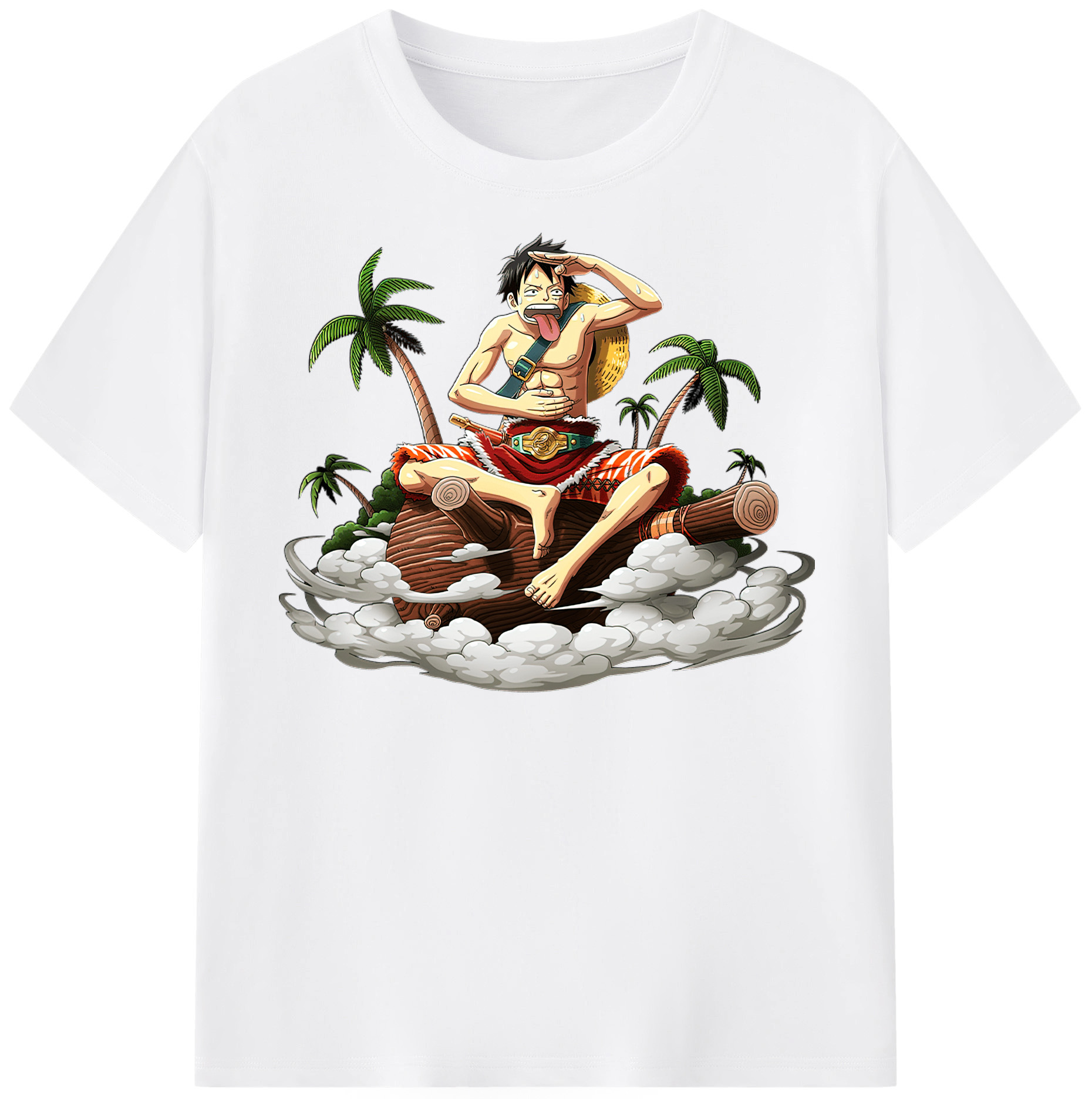 ワンピース モンキー・D・ルフィ ONE PIECE Monkey D. Luffy 綿100％半袖Tシャツ（フロントプリント）