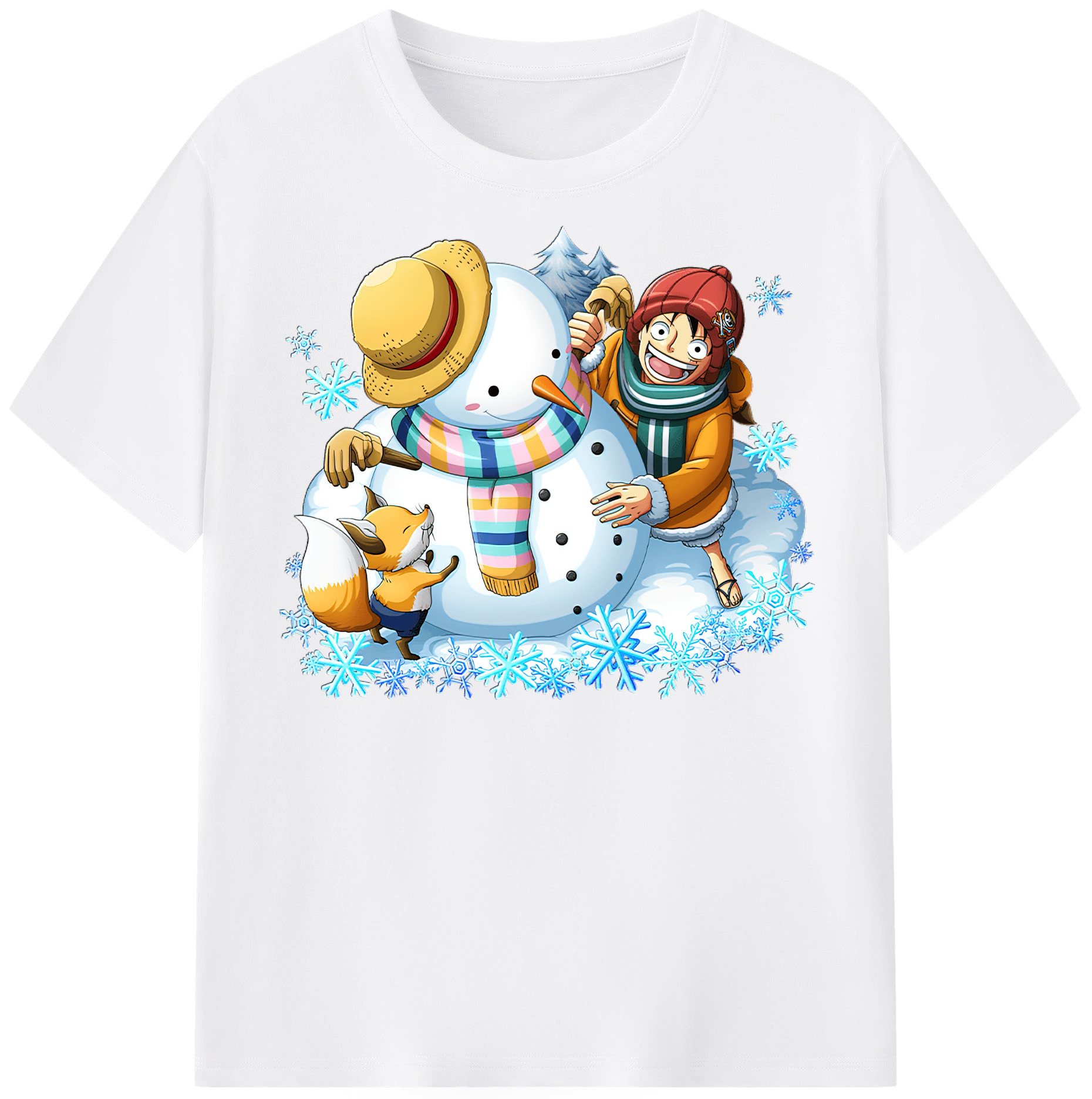 ワンピース モンキー・D・ルフィ ONE PIECE Monkey D. Luffy 綿100％半袖Tシャツ（フロントプリント）