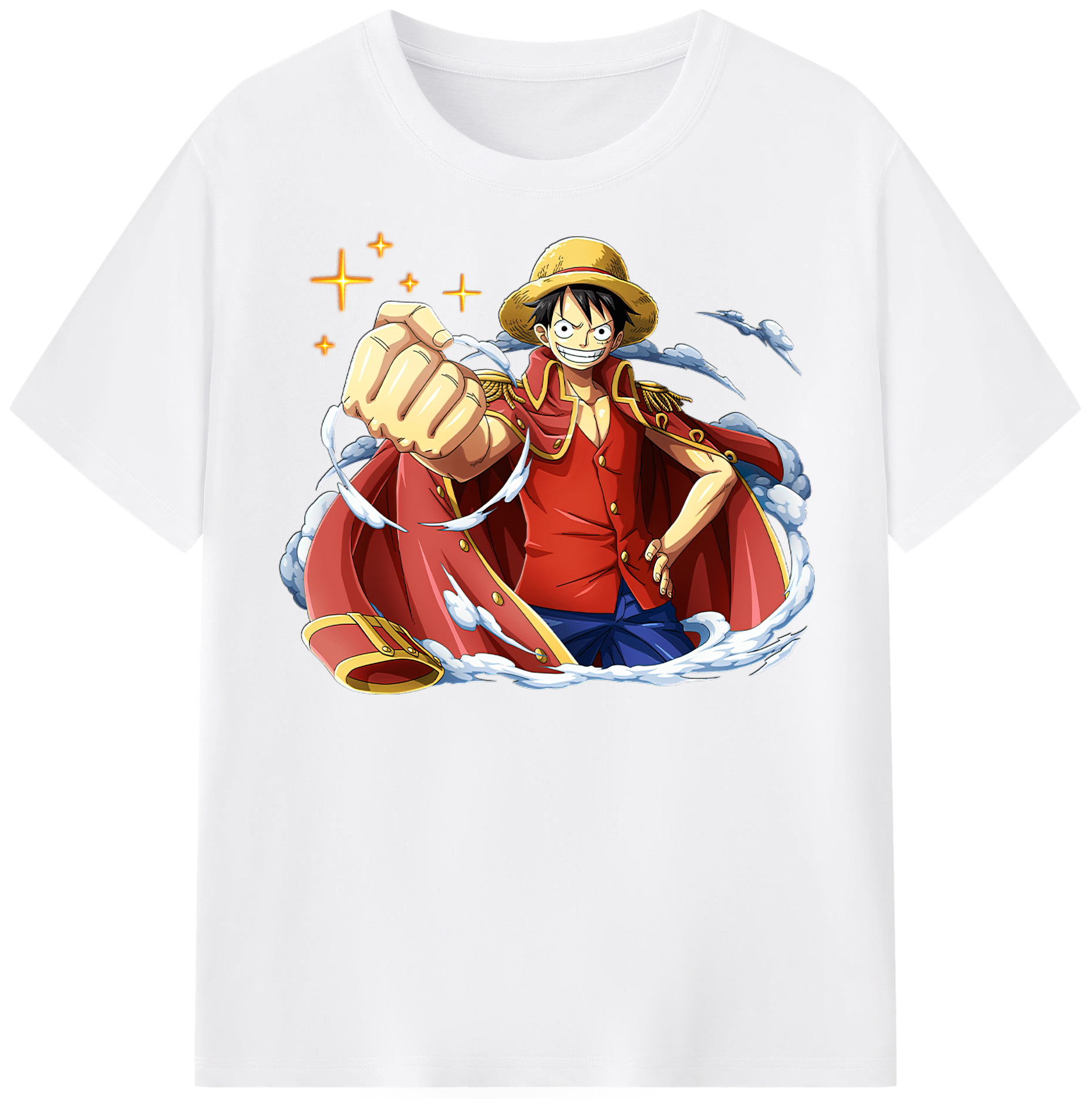 ワンピース モンキー・D・ルフィ ONE PIECE Monkey D. Luffy 綿100％半袖Tシャツ（フロントプリント）