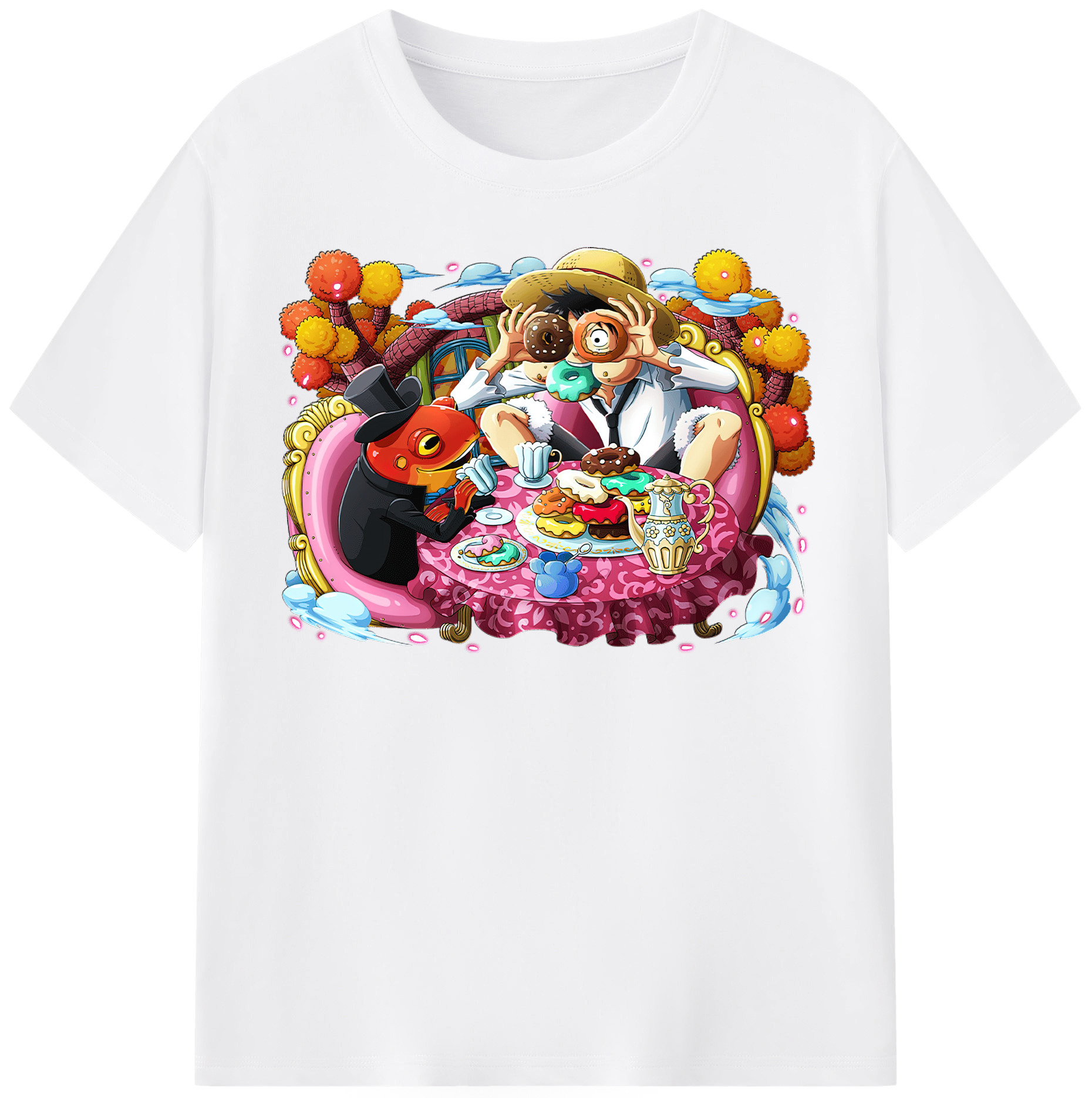 ワンピース モンキー・D・ルフィ ONE PIECE Monkey D. Luffy 綿100％半袖Tシャツ（フロントプリント）