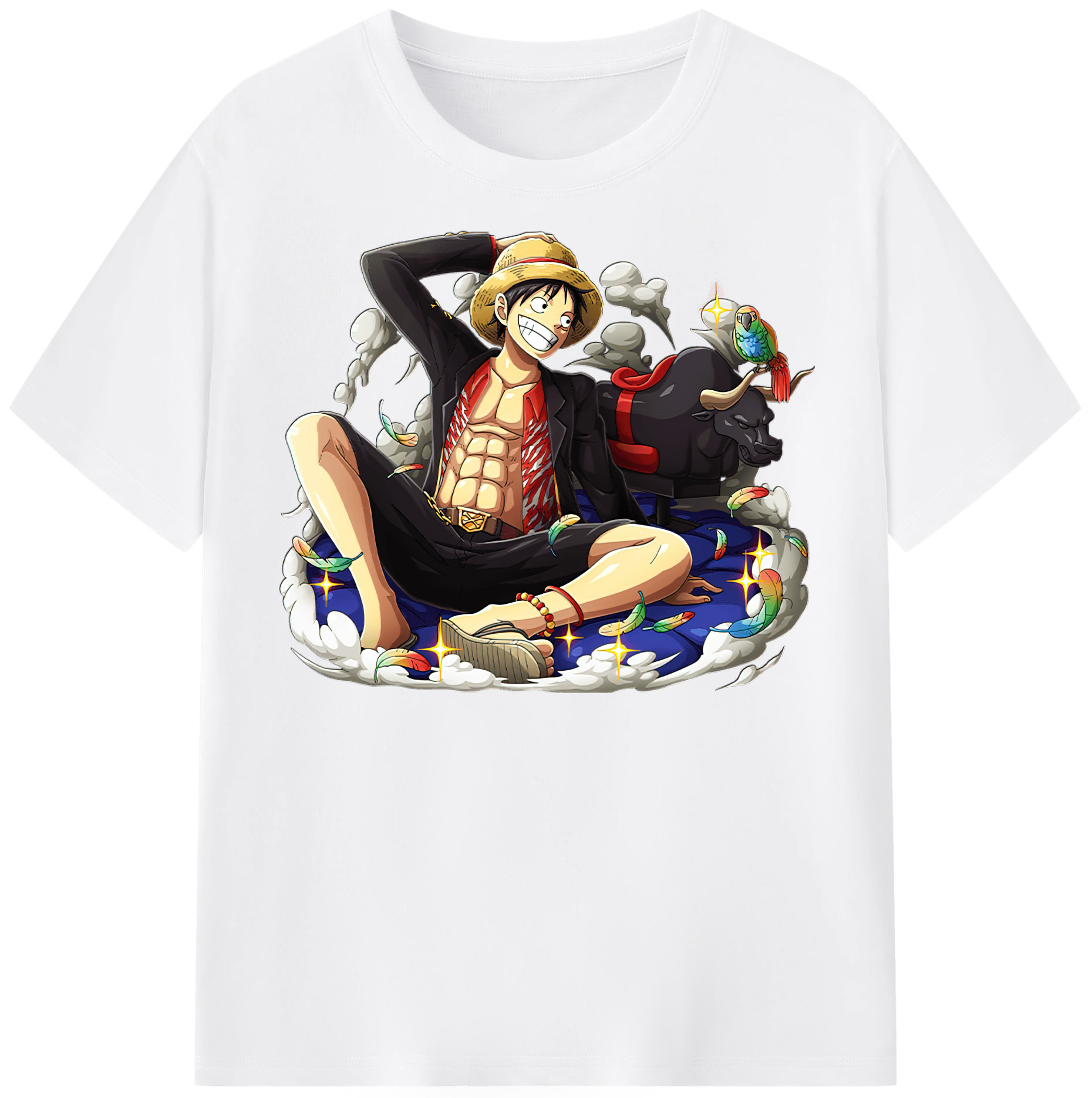 ワンピース モンキー・D・ルフィ ONE PIECE Monkey D. Luffy 綿100％半袖Tシャツ（フロントプリント）