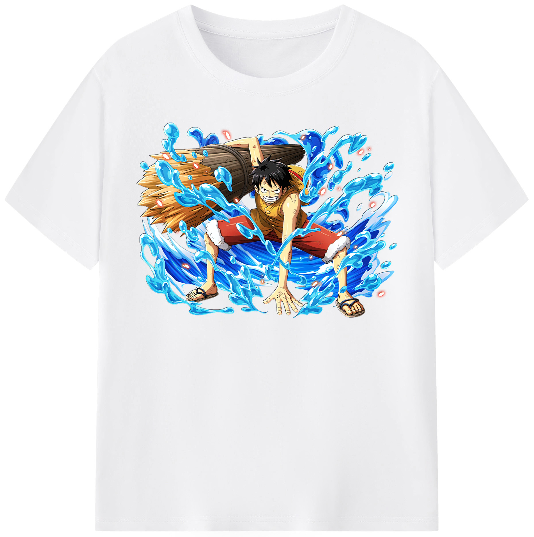ワンピース モンキー・D・ルフィ ONE PIECE Monkey D. Luffy 綿100％半袖Tシャツ（フロントプリント）