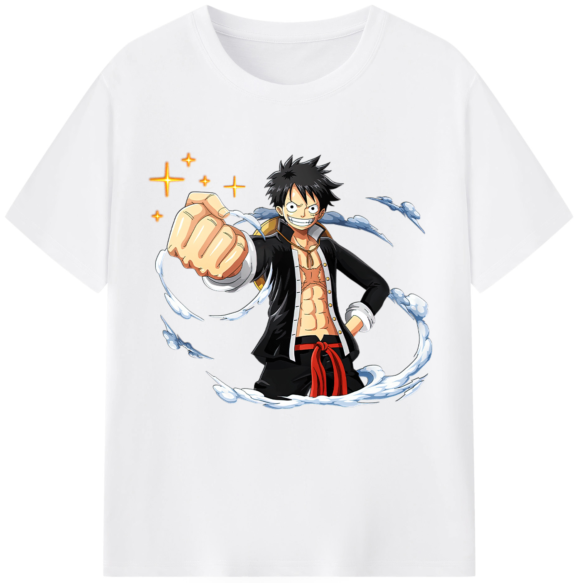 ワンピース モンキー・D・ルフィ ONE PIECE Monkey D. Luffy 綿100％半袖Tシャツ（フロントプリント）