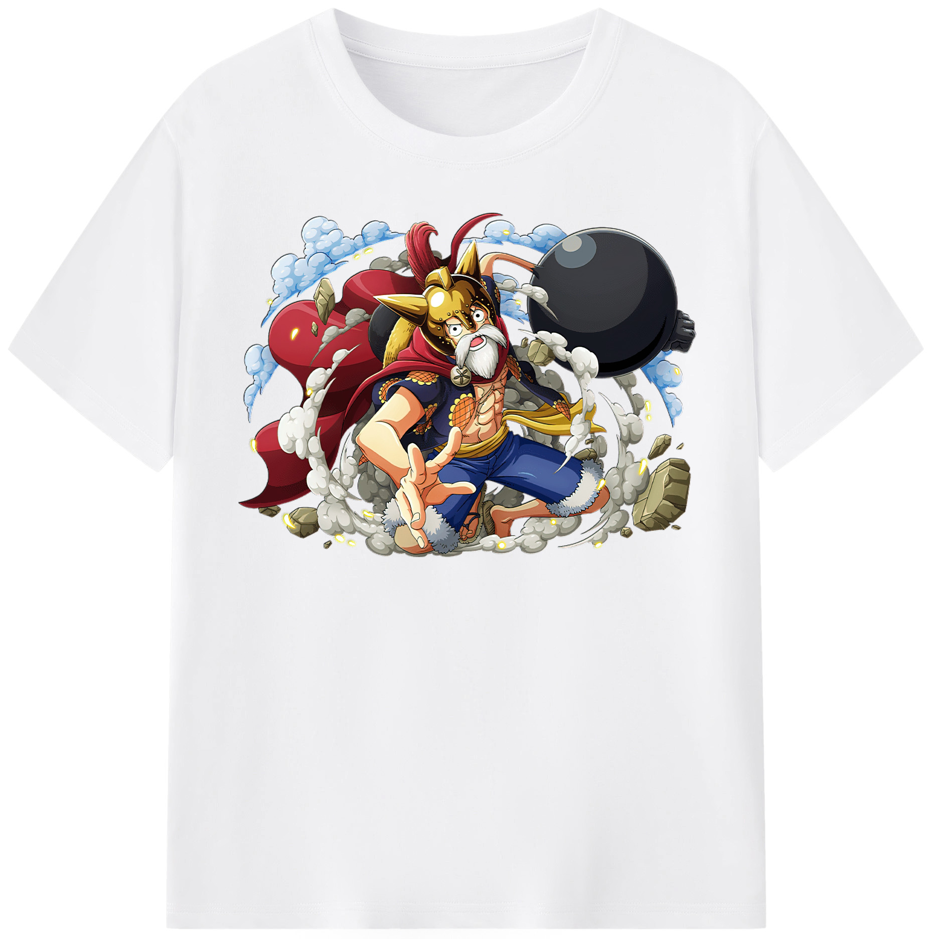 ワンピース モンキー・D・ルフィ ONE PIECE Monkey D. Luffy 綿100％半袖Tシャツ（フロントプリント）