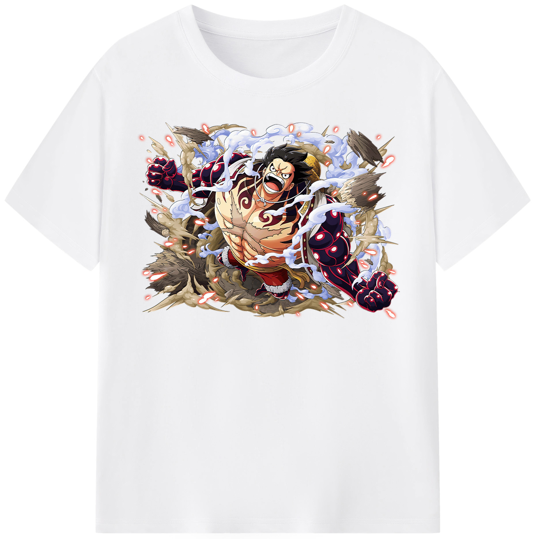 ワンピース モンキー・D・ルフィ ONE PIECE Monkey D. Luffy 綿100％半袖Tシャツ（フロントプリント）