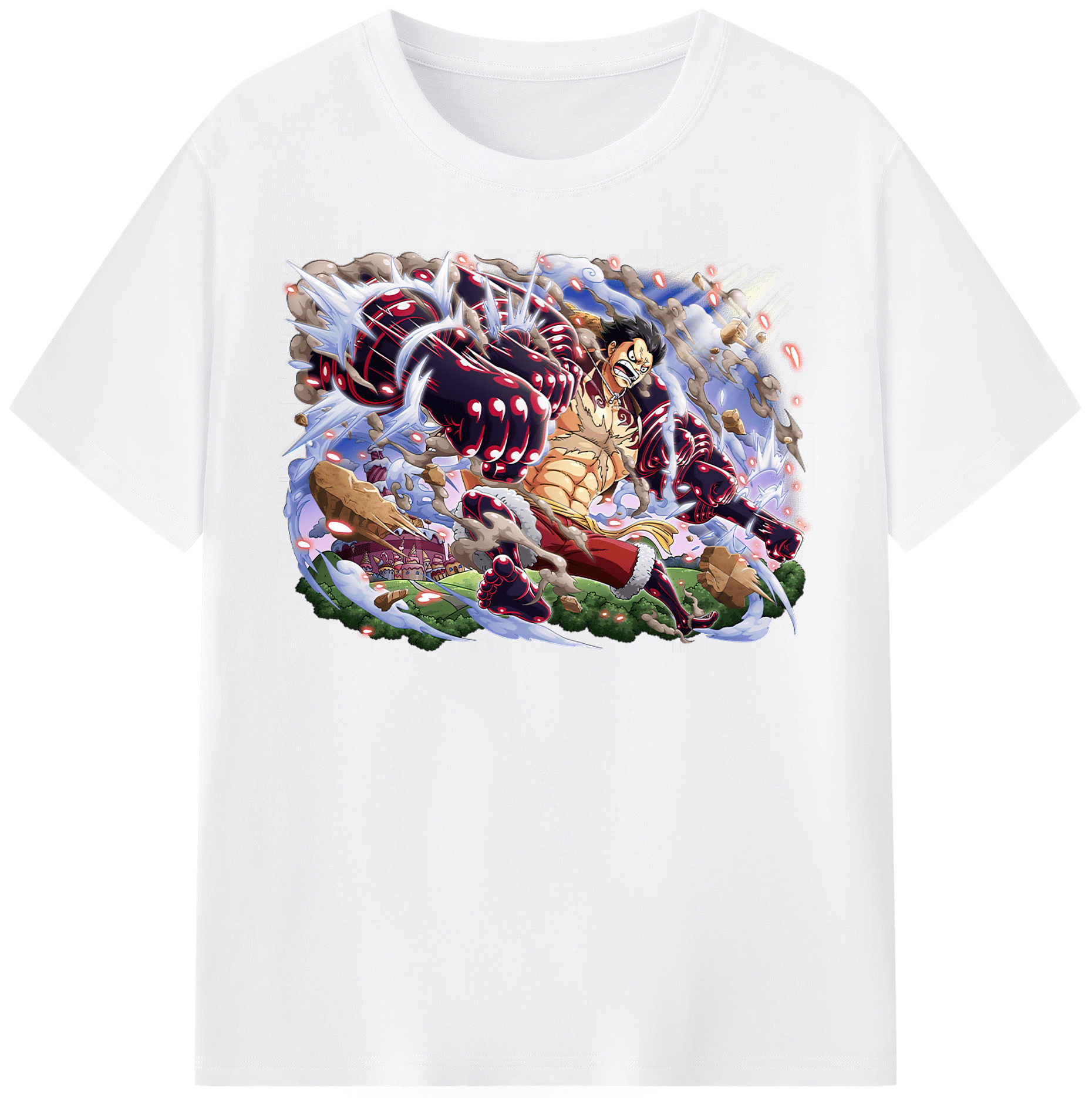 ワンピース モンキー・D・ルフィ ONE PIECE Monkey D. Luffy 綿100％半袖Tシャツ（フロントプリント）