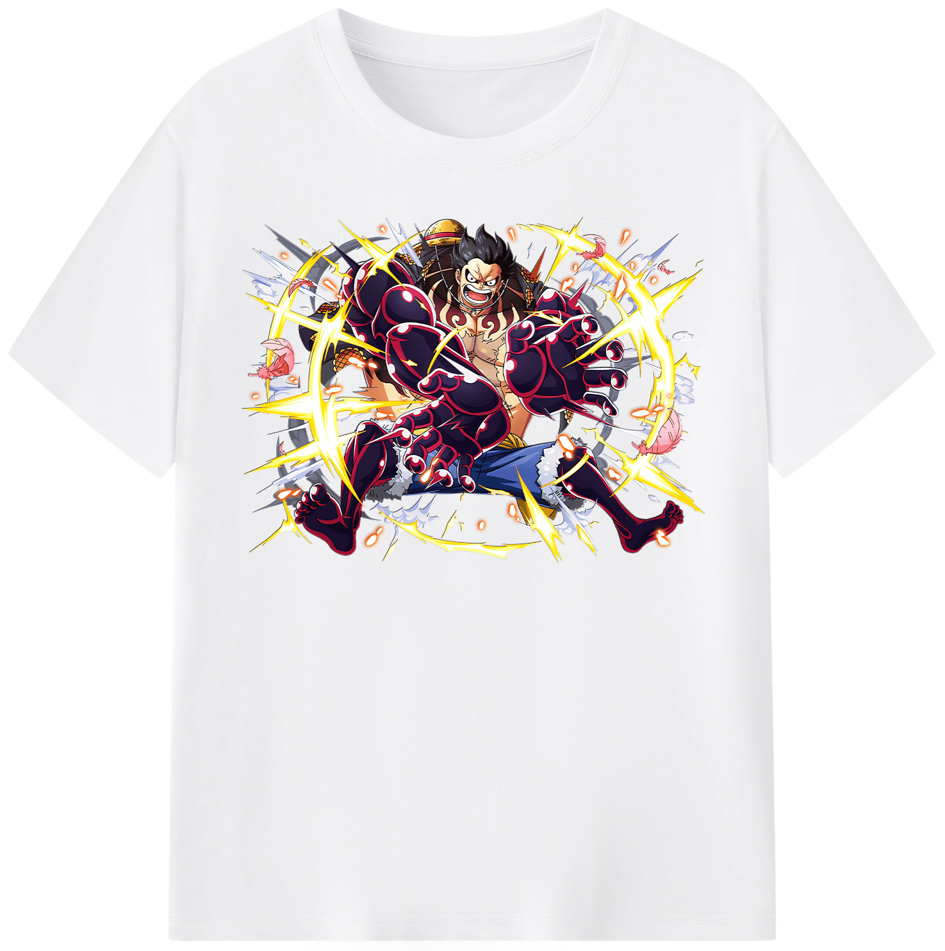 ワンピース モンキー・D・ルフィ ONE PIECE Monkey D. Luffy 綿100％半袖Tシャツ（フロントプリント）