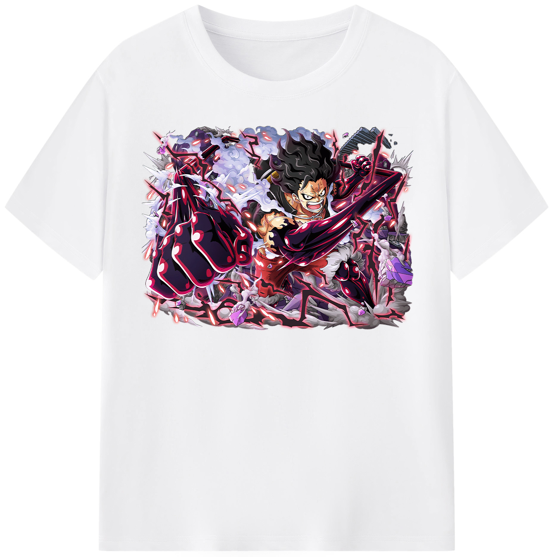 ワンピース モンキー・D・ルフィ ONE PIECE Monkey D. Luffy 綿100％半袖Tシャツ（フロントプリント）