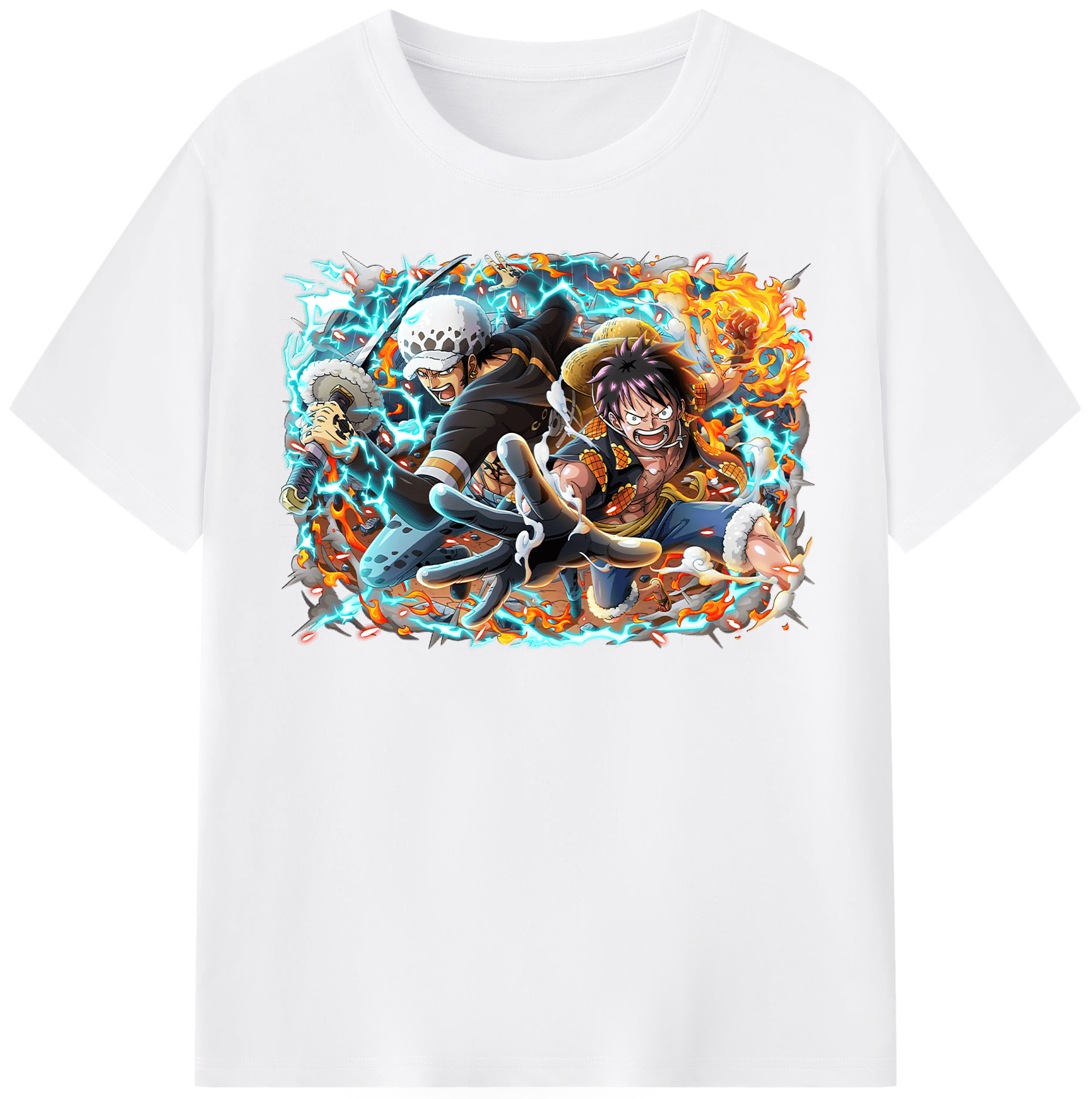 ワンピース モンキー・D・ルフィ ONE PIECE Monkey D. Luffy 綿100％半袖Tシャツ（フロントプリント）