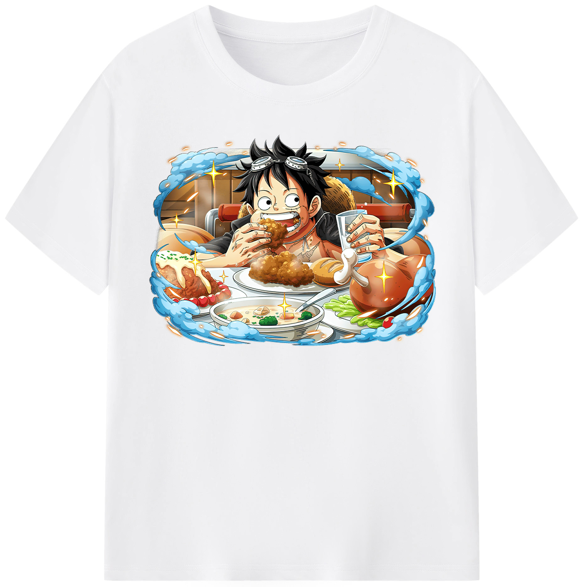 ワンピース モンキー・D・ルフィ ONE PIECE Monkey D. Luffy 綿100％半袖Tシャツ（フロントプリント）
